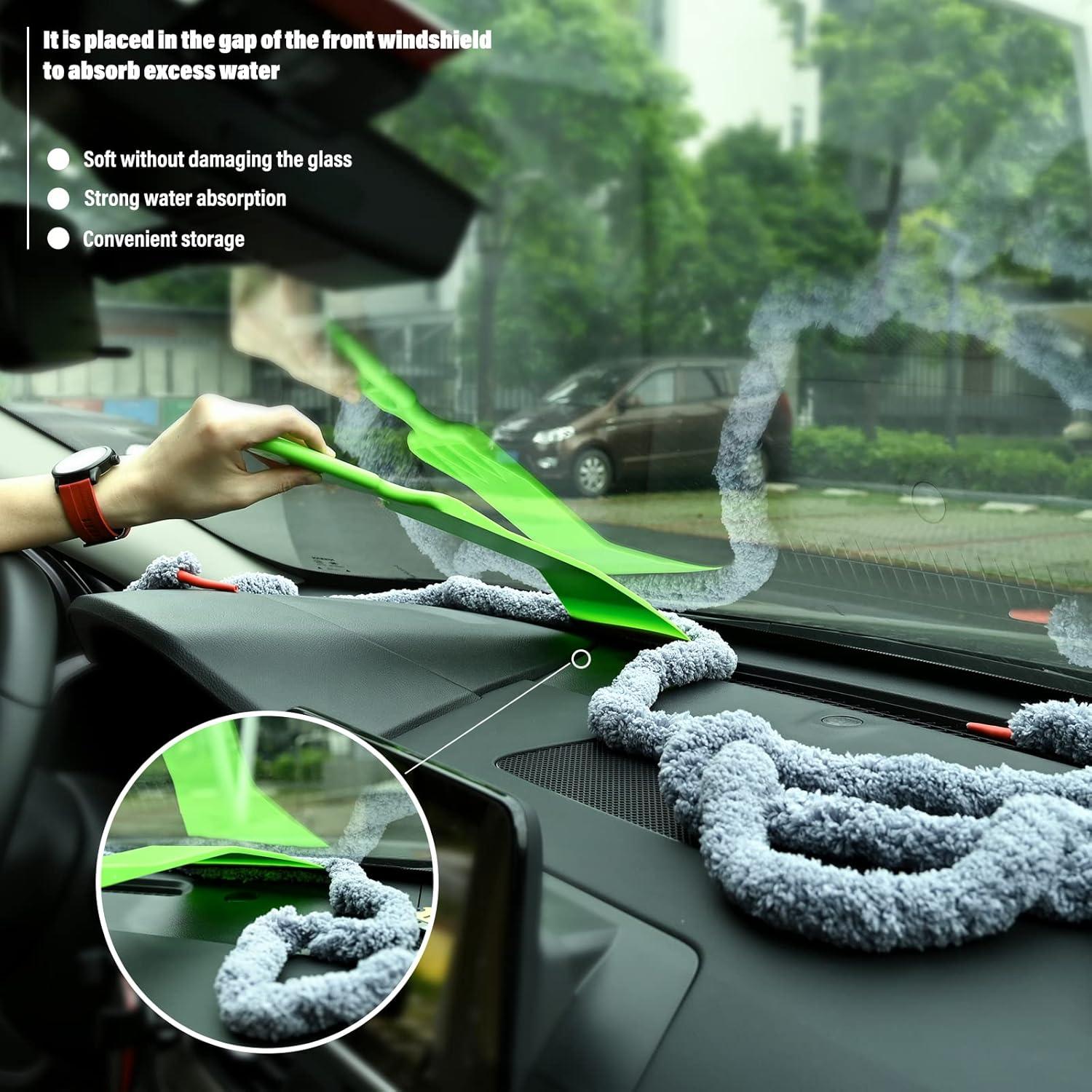 image10 Feet Soft Water Absorbent Rope Tint Tools Window Tint Film Install Water Drying Absorbed Rope Automotive Windshield Rope Car Door Glass Cleaning Tool Prevent Liquid Spreading Barrier Rope ToolThick