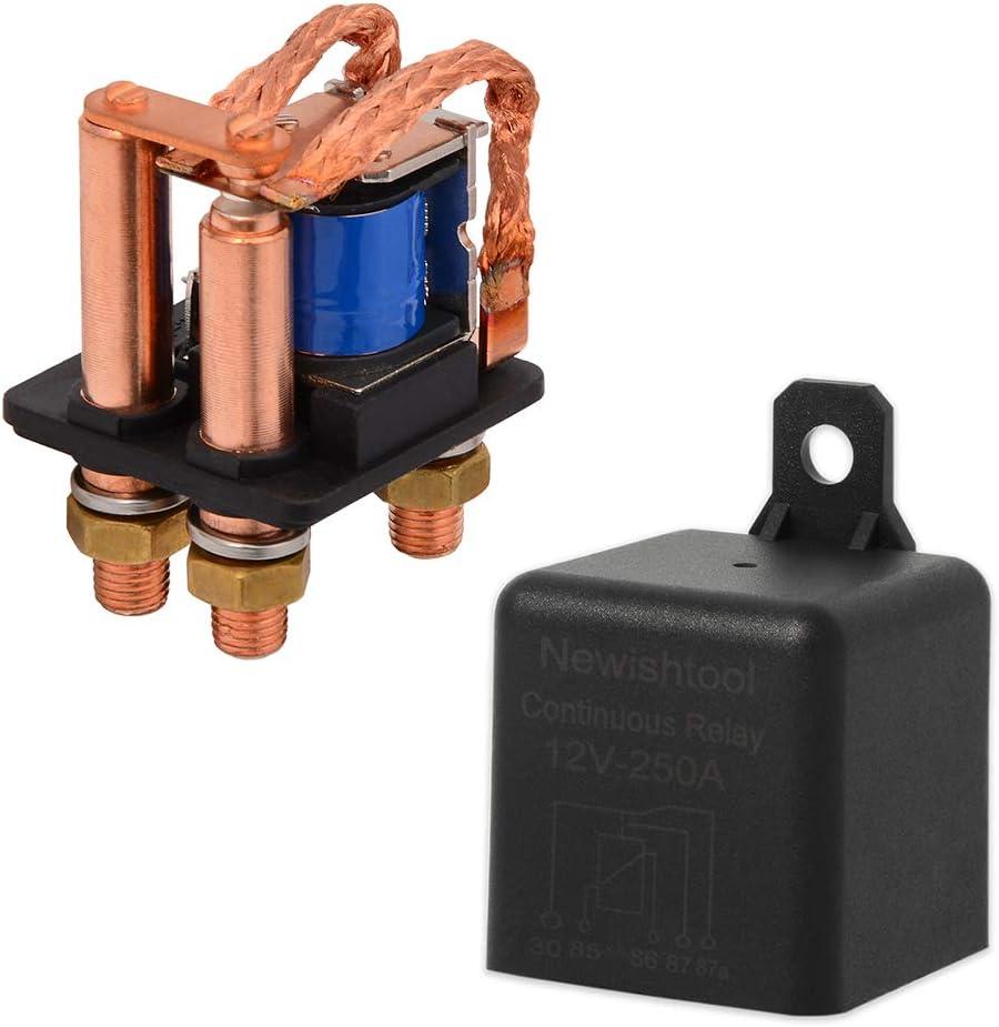 image12V 250A Continuous Relay OnOff Power Switcher Automotive Starter Relays for Car Truck Boat Electrical Control 5 Pin SPDT Split Charger  Heavy Duty Copper Lugs with Boots  Wire Terminal Connectors1Pc Relay