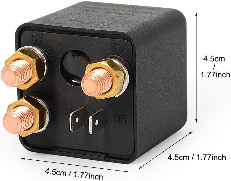 image12V 250A Continuous Relay OnOff Power Switcher Automotive Starter Relays for Car Truck Boat Electrical Control 5 Pin SPDT Split Charger  Heavy Duty Copper Lugs with Boots  Wire Terminal Connectors1Pc Relay