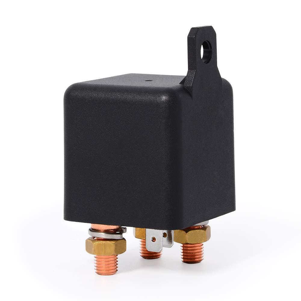 image24V 150 AMP Continuous Relay High Current Starter Switch OnOff Power Control Contactor Automotive Starter Relay SPDT Split Charger Normally OpenClosed Switch Relay for Boat Van Car