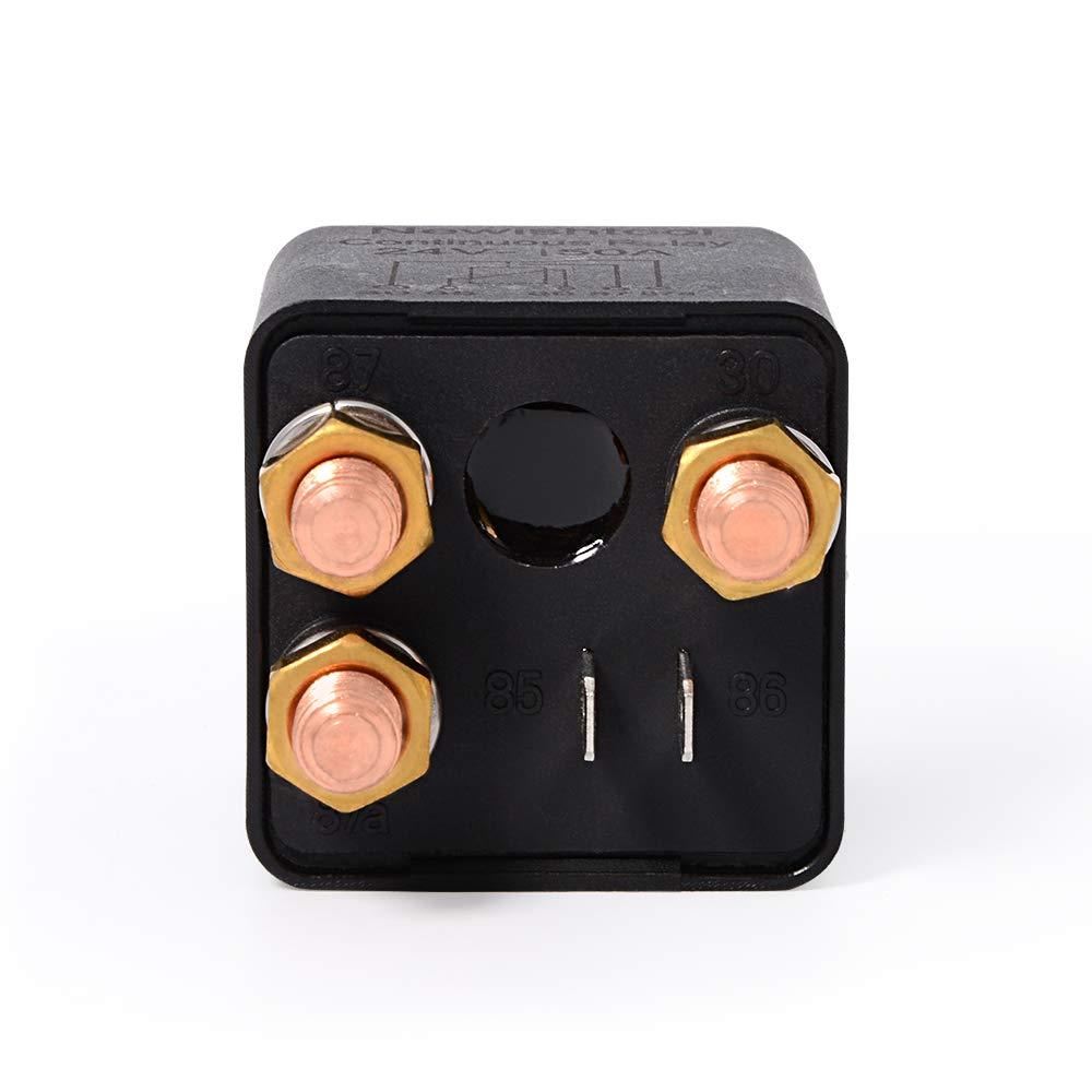 image24V 150 AMP Continuous Relay High Current Starter Switch OnOff Power Control Contactor Automotive Starter Relay SPDT Split Charger Normally OpenClosed Switch Relay for Boat Van Car