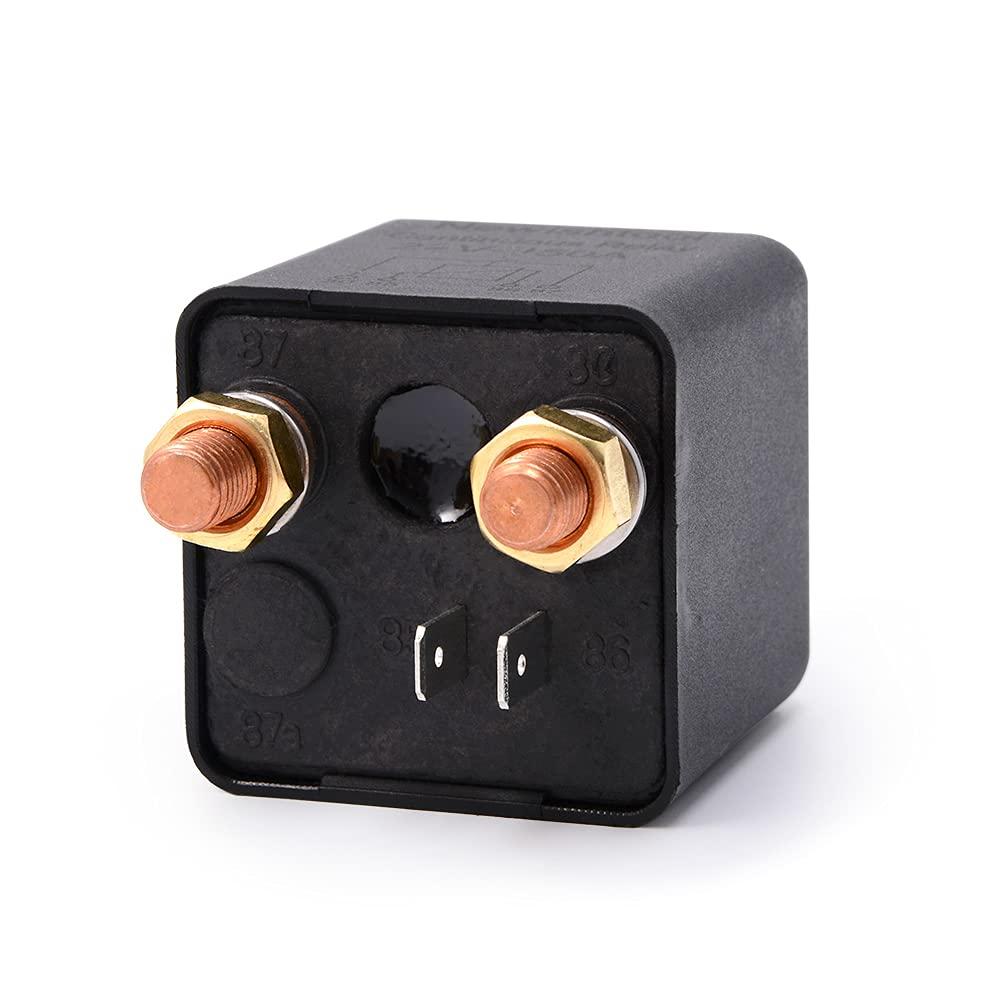 image24V 150A Continuous Duty Relay Starter Switch Automotive Split Charger Relay Power Changeover Control SPST 4 Pin Terminals Normal Open Contactor Switches for Marine Vehicle