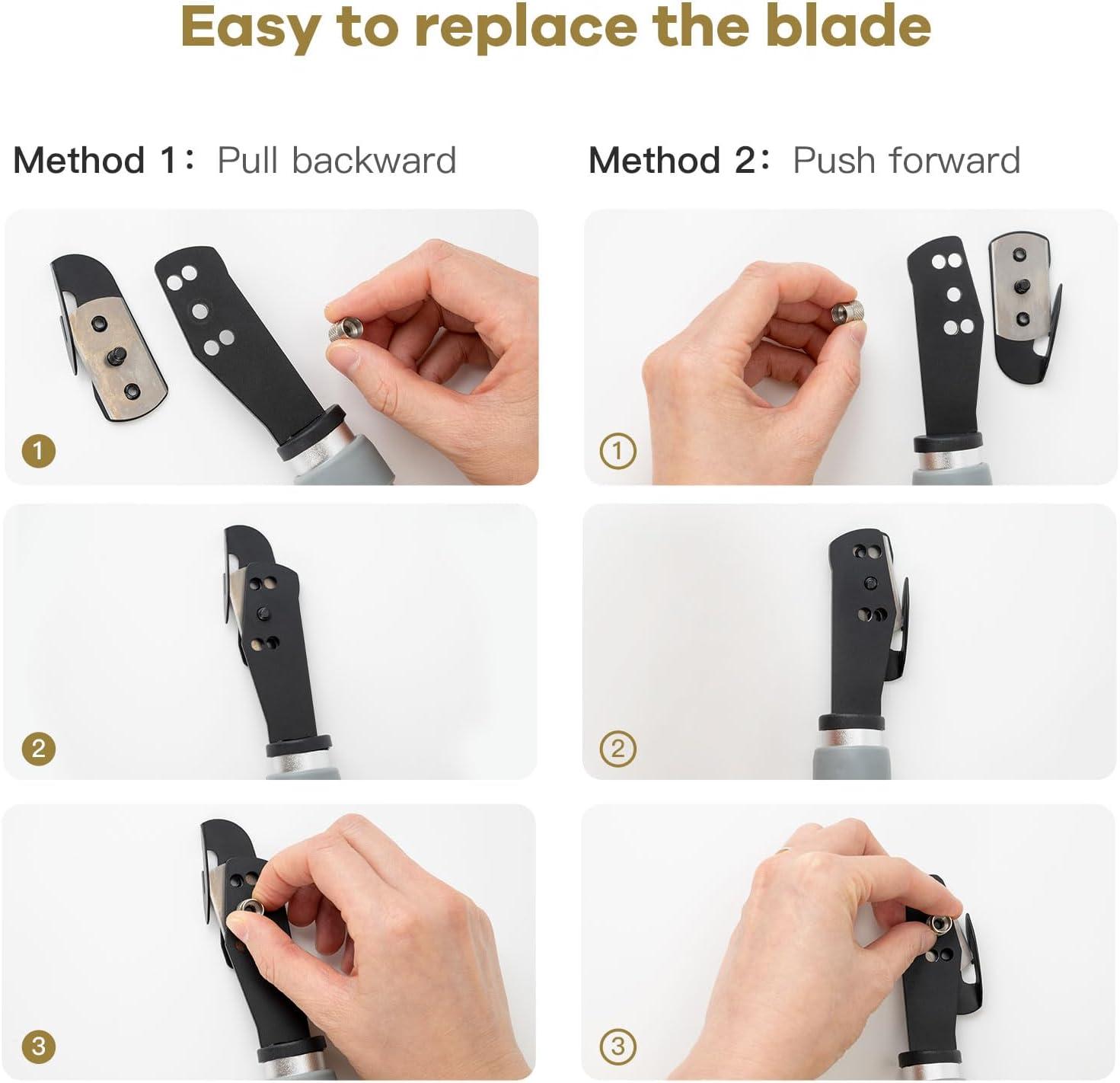 imageDual Blades Vinyl Cutter Two Cuts in One with 4 WidthSpacer Pins PTFE Coating Safety Film Cutting Knife for Vinyl Median Strip Cutting and Car Window Tinting 10 Spare Blades  5 Felts IncludedSinglebladeknife Set