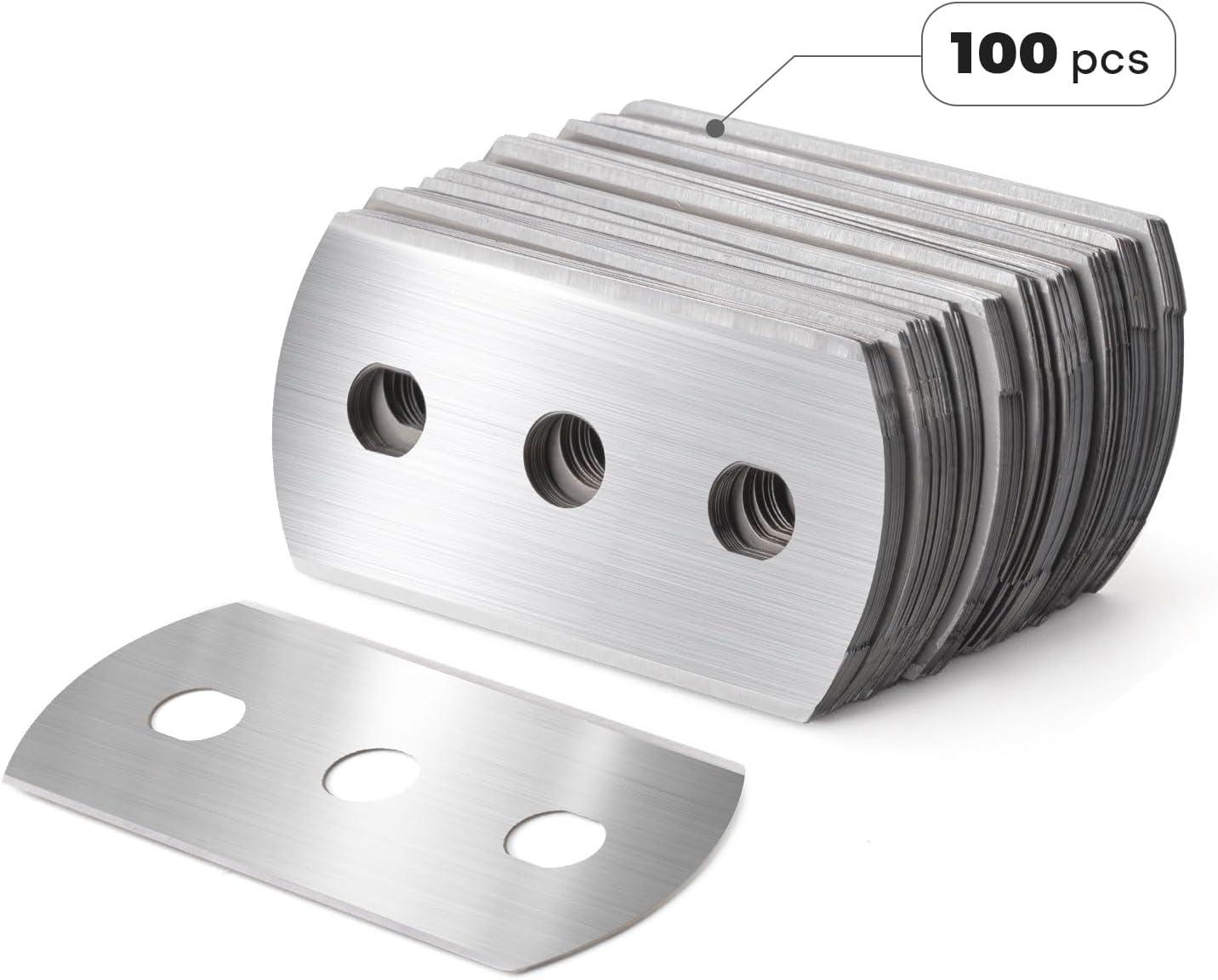 imageDual Blades Vinyl Cutter Two Cuts in One with 4 WidthSpacer Pins PTFE Coating Safety Film Cutting Knife for Vinyl Median Strip Cutting and Car Window Tinting 10 Spare Blades  5 Felts IncludedReplacement Blades