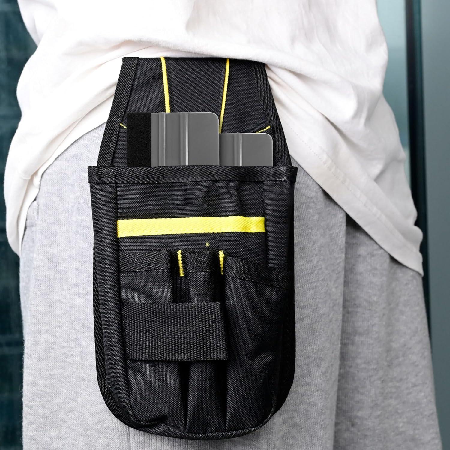 imageNEWISHTOOL 100 PCS Felt Squeegee for Vinyl  Flexible Plastic Squeegee with Fabric Felt for Vinyl Wrap Application Bubble Removal Sign Making Graphic Decal Installing ampamp Car Wrapping Scraper ToolGray