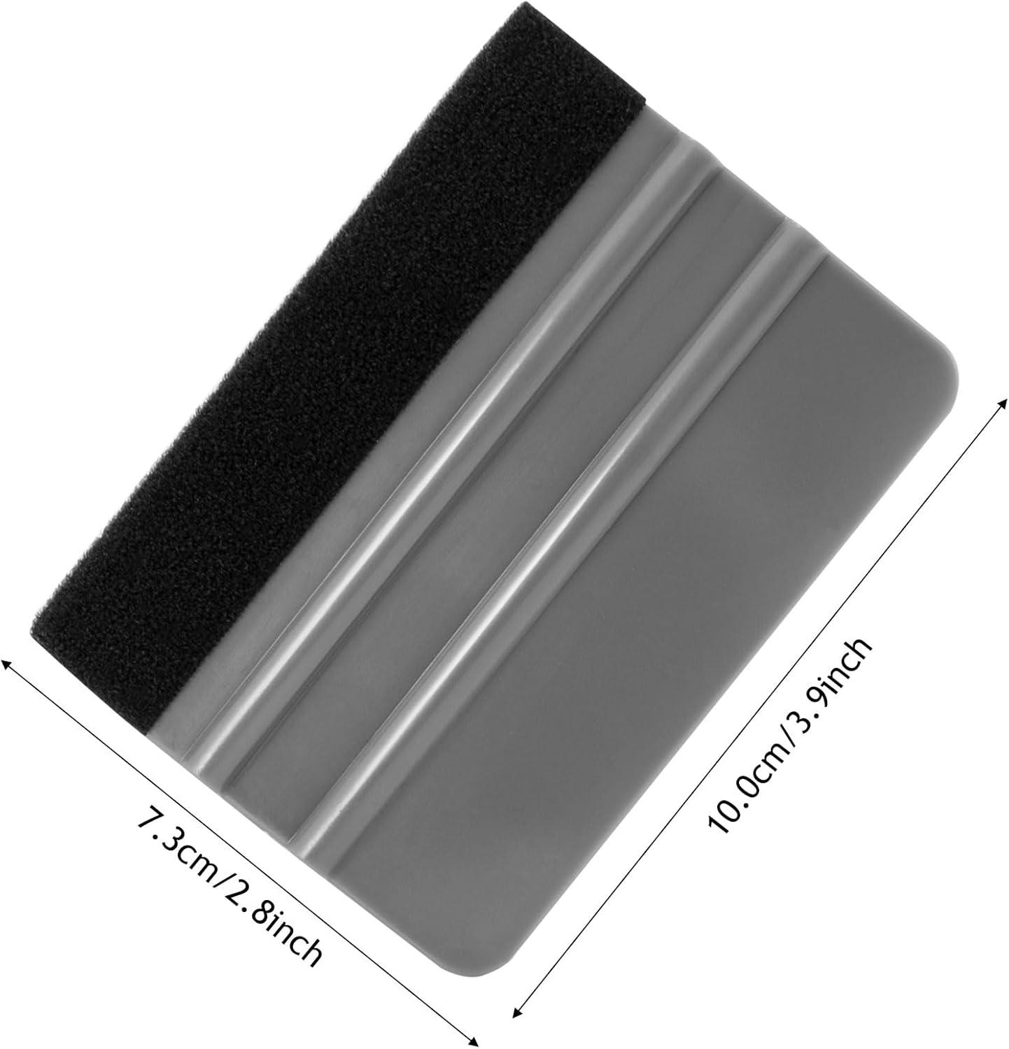 imageNEWISHTOOL 100 PCS Felt Squeegee for Vinyl  Flexible Plastic Squeegee with Fabric Felt for Vinyl Wrap Application Bubble Removal Sign Making Graphic Decal Installing ampamp Car Wrapping Scraper ToolGray