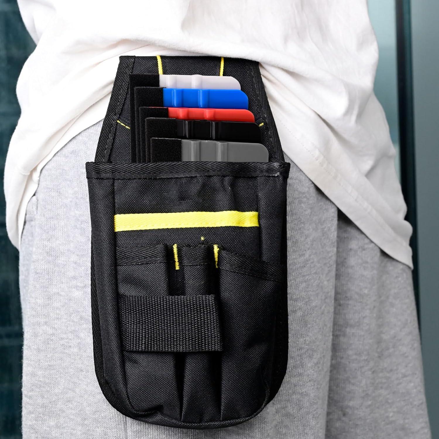 imageNEWISHTOOL 100 PCS Felt Squeegee for Vinyl  Flexible Plastic Squeegee with Fabric Felt for Vinyl Wrap Application Bubble Removal Sign Making Graphic Decal Installing ampamp Car Wrapping Scraper ToolMixed Colors