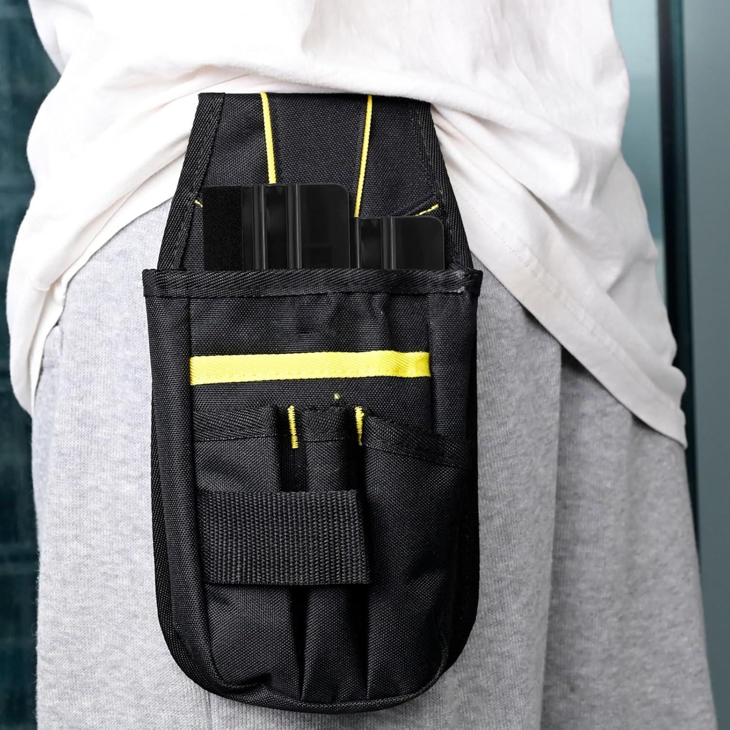 imageNEWISHTOOL 100 PCS Felt Squeegee for Vinyl  Flexible Plastic Squeegee with Fabric Felt for Vinyl Wrap Application Bubble Removal Sign Making Graphic Decal Installing ampamp Car Wrapping Scraper ToolBlack