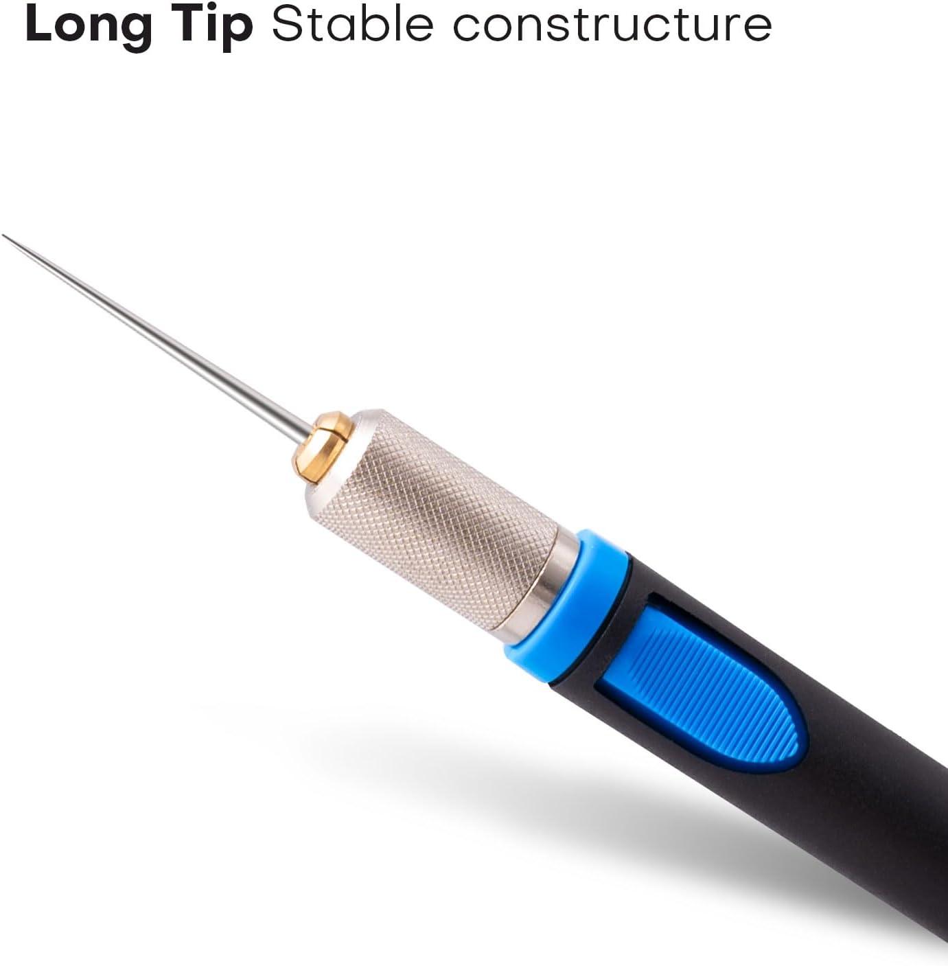 imageNEWISHTOOL 2 PCS Pin Pen Weeding Tool Ergonomic Grip Vinyl Weeding Tools Weeing Pen for Craft Vinyl Project Fine Point Weeding Pen for Removing Scrapbook Silhouette Cutting Quick Air Release PenBlue