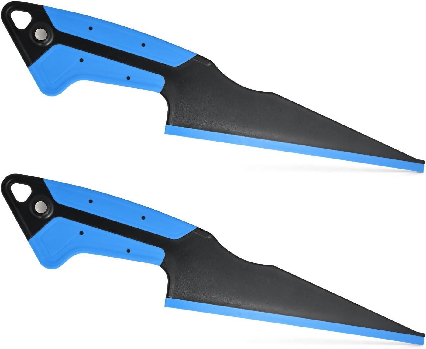 imageNEWISHTOOL 2 PCS Window Tint Squeegee Magnetic Rubber Scraper Tool AllPurpose Squeegee for Film Installing Glass Cleaning Water Remove Fixed Rubber Lip Water Blade Side Wiper Swiper Tint Tool