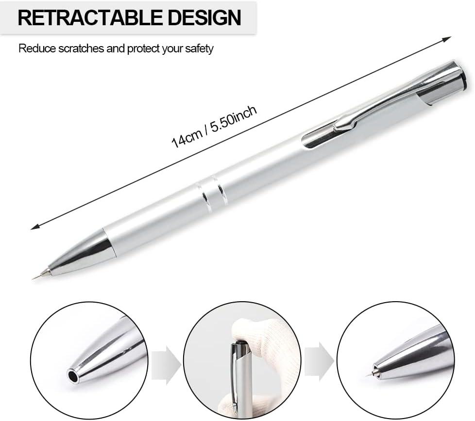 imageNEWISHTOOL 2 Pack Glitter Pin Pen Weeding Tool Air Relase Pen for Car Wrap Installation Vinyl Craft Adhesive Weeding and Removing Negative Pieces Shinny Sequins Weed Pens for VinylGoldsilver