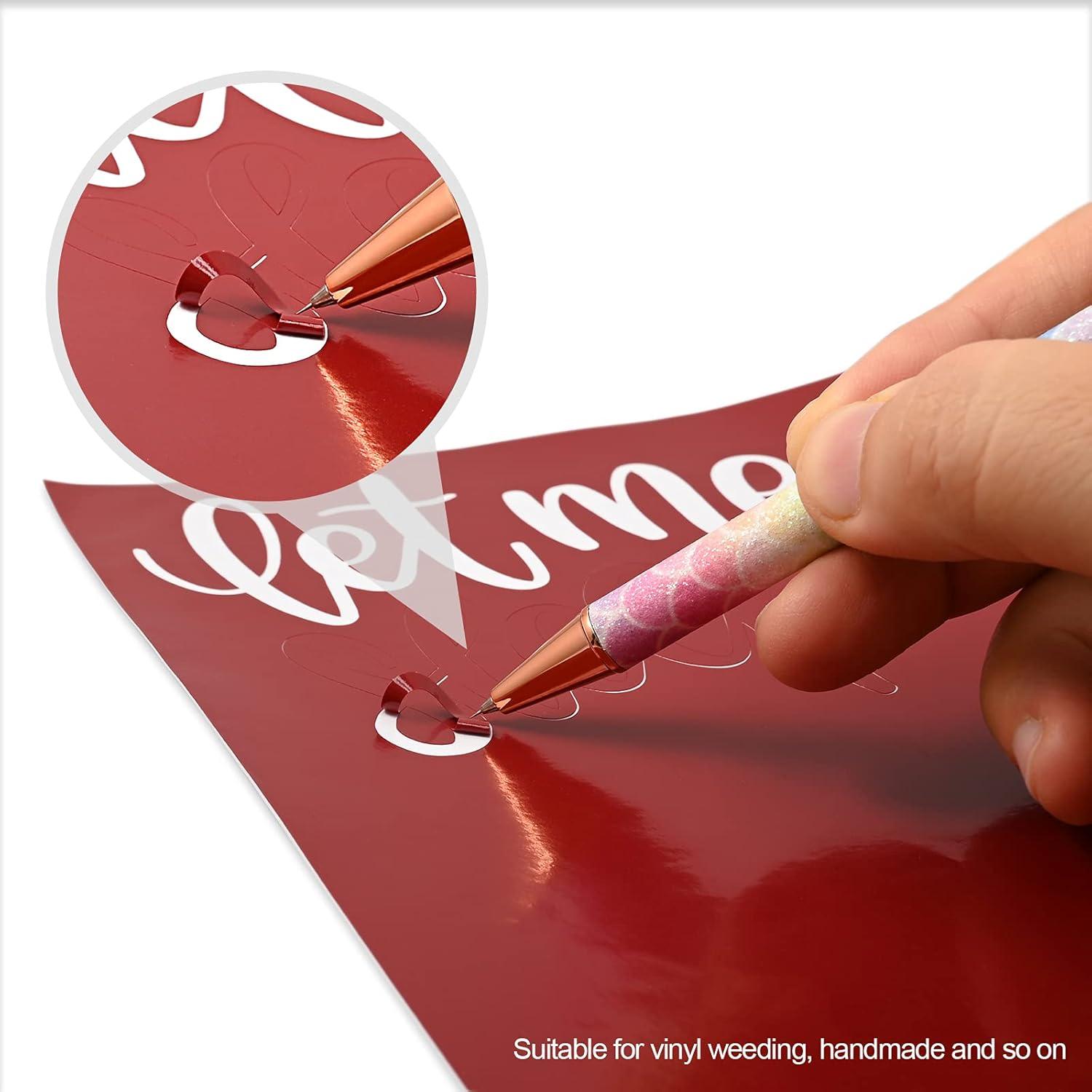 imageNEWISHTOOL 2 Pack Glitter Pin Pen Weeding Tool Air Relase Pen for Car Wrap Installation Vinyl Craft Adhesive Weeding and Removing Negative Pieces Shinny Sequins Weed Pens for VinylScales2 Refills