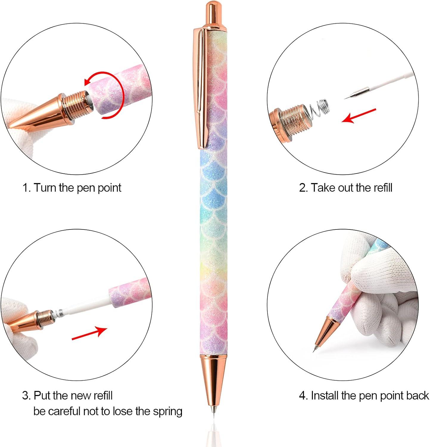 imageNEWISHTOOL 2 Pack Glitter Pin Pen Weeding Tool Air Relase Pen for Car Wrap Installation Vinyl Craft Adhesive Weeding and Removing Negative Pieces Shinny Sequins Weed Pens for VinylScalesRose Gold