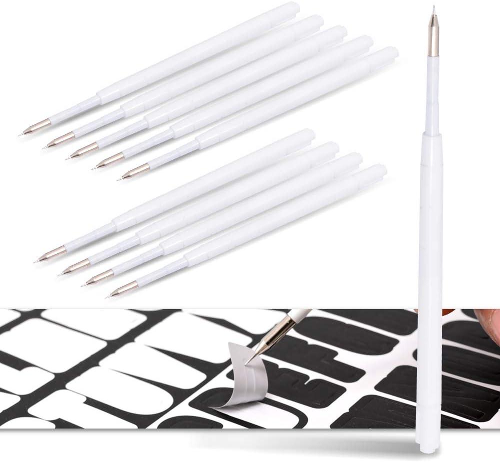 imageNEWISHTOOL 2 Pack Glitter Pin Pen Weeding Tool Air Relase Pen for Car Wrap Installation Vinyl Craft Adhesive Weeding and Removing Negative Pieces Shinny Sequins Weed Pens for Vinyl10pcs Refills