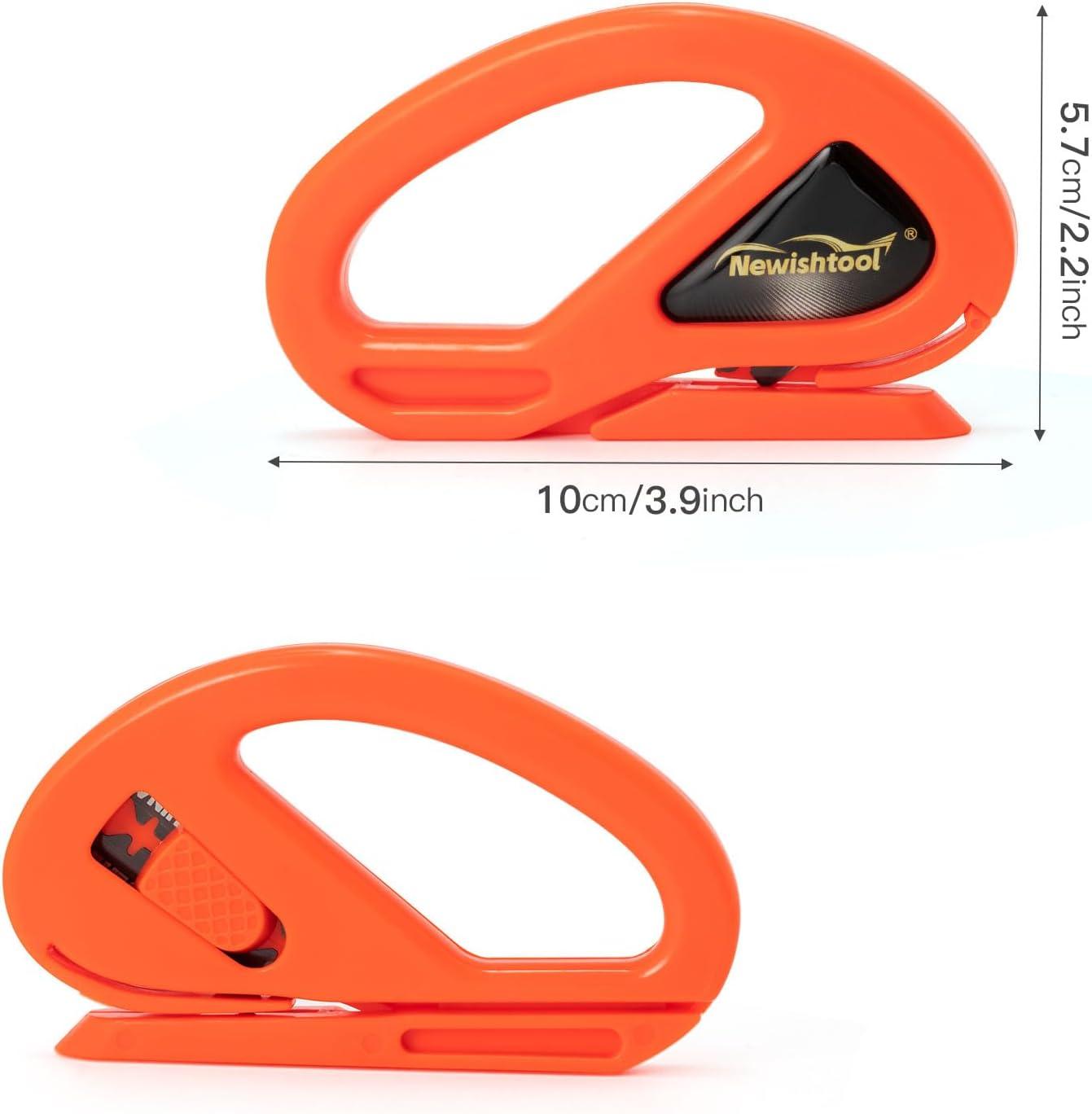 imageNEWISHTOOL 2 Pack Wrapping Paper Cutter Christmas Gift Wrap Cutter Wrapping Paper Cutter Sliding Knife Tool Holiday Gift Wrap Cutting Tool Snitty Safety Cutter with Concealed BladeOrange