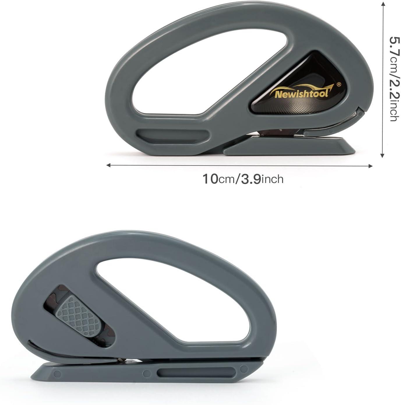 imageNEWISHTOOL 2 Pack Wrapping Paper Cutter Christmas Gift Wrap Cutter Wrapping Paper Cutter Sliding Knife Tool Holiday Gift Wrap Cutting Tool Snitty Safety Cutter with Concealed BladeGray