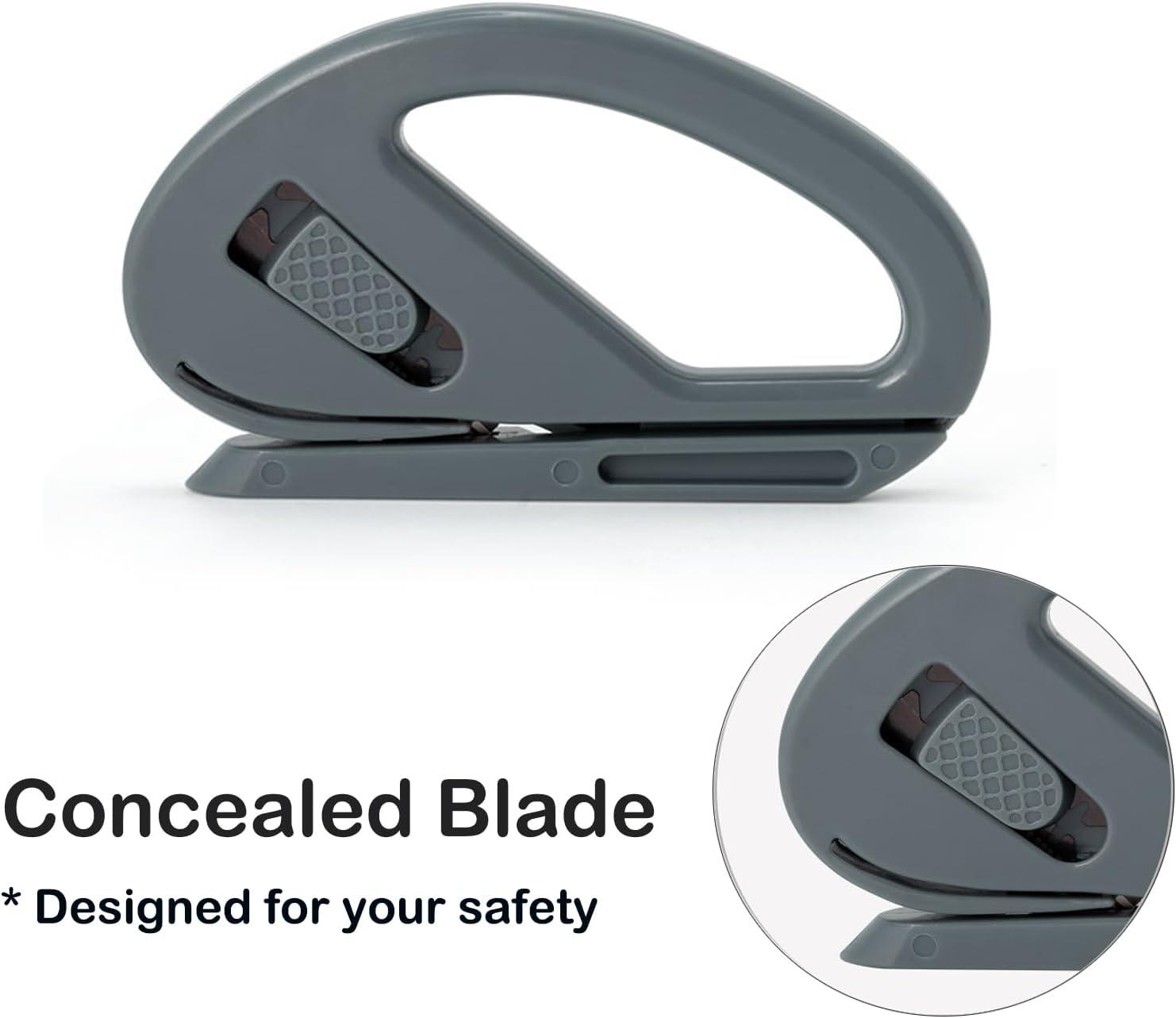 imageNEWISHTOOL 2 Pack Wrapping Paper Cutter Christmas Gift Wrap Cutter Wrapping Paper Cutter Sliding Knife Tool Holiday Gift Wrap Cutting Tool Snitty Safety Cutter with Concealed BladeGray