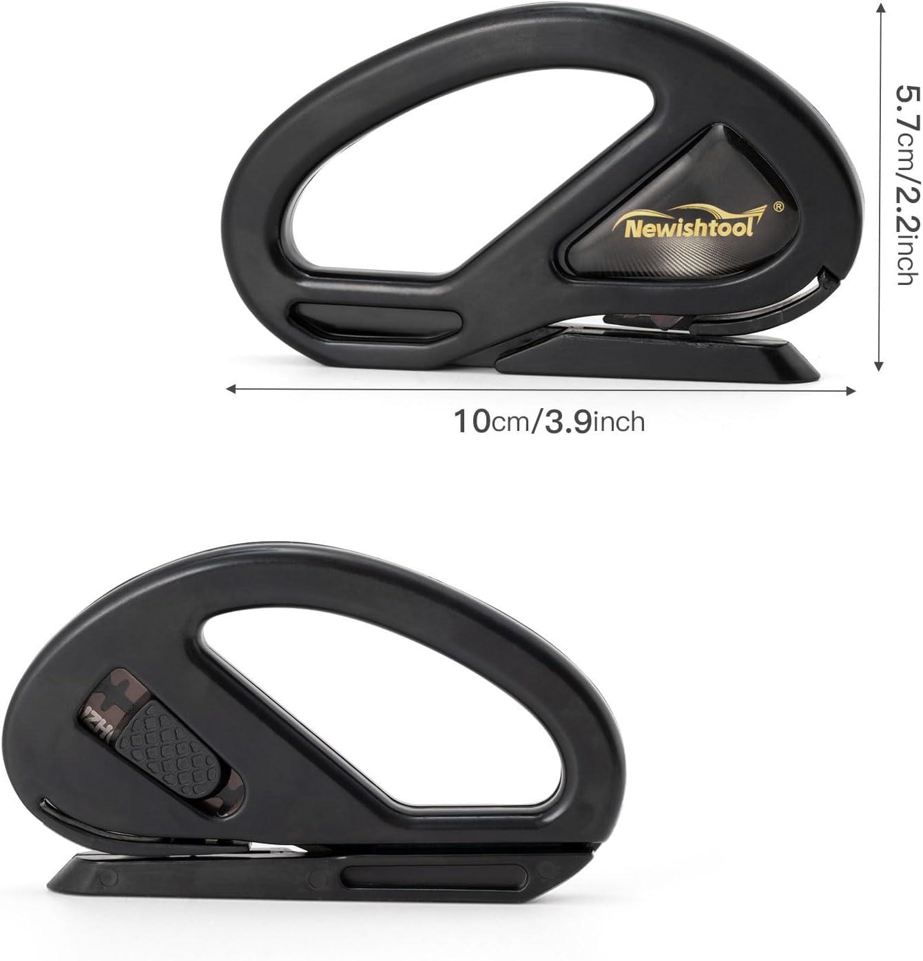 imageNEWISHTOOL 2 Pack Wrapping Paper Cutter Christmas Gift Wrap Cutter Wrapping Paper Cutter Sliding Knife Tool Holiday Gift Wrap Cutting Tool Snitty Safety Cutter with Concealed BladeBlack