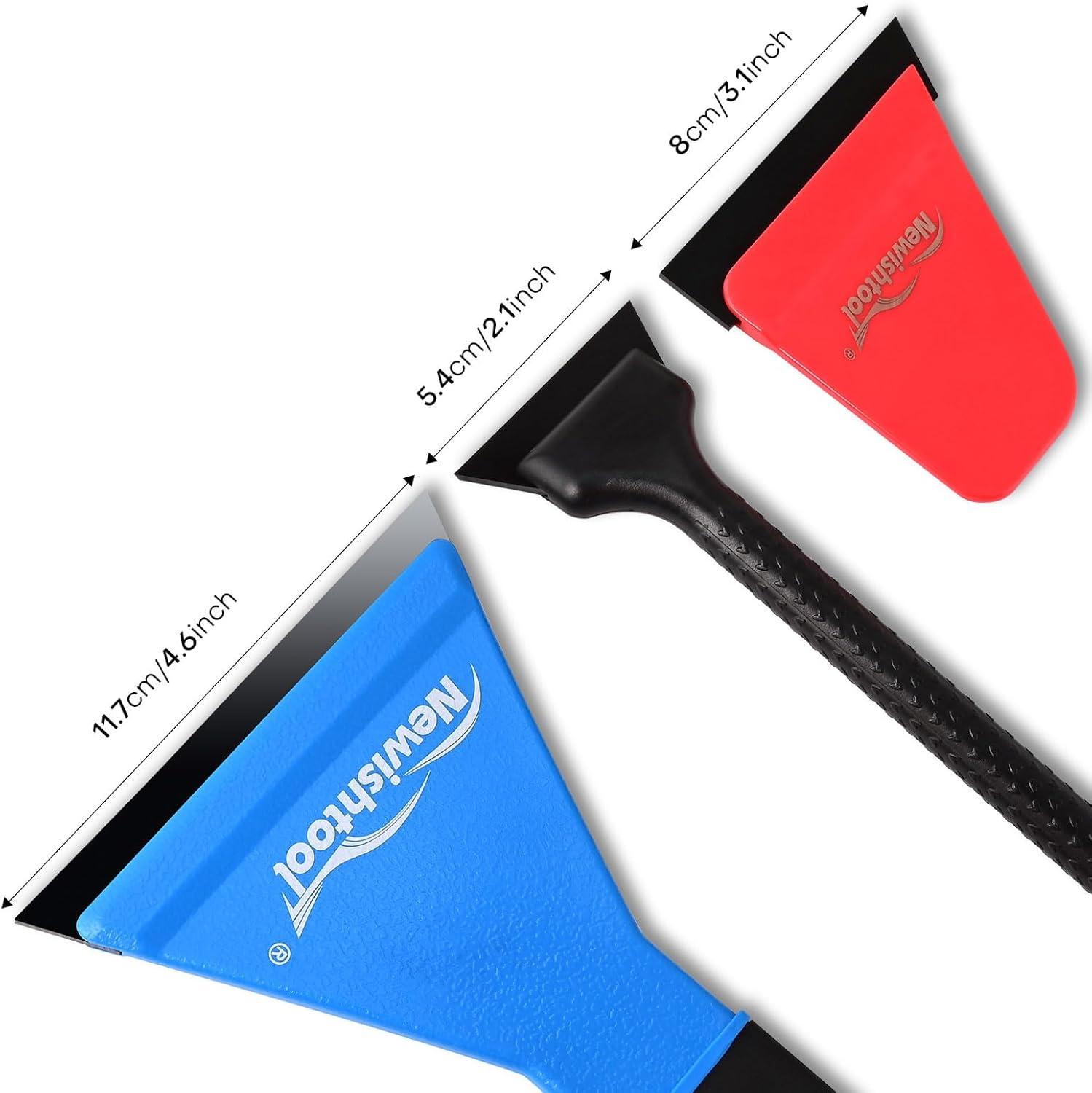 imageNEWISHTOOL 3 IN 1 Automotive Window Tint Squeegee Kit Includes Long Handle Squeegee Quarter Window Squeegee Small Rubber Wiper for Car Window Film Installing and Cleaning Vinyl Wrap PPF Application