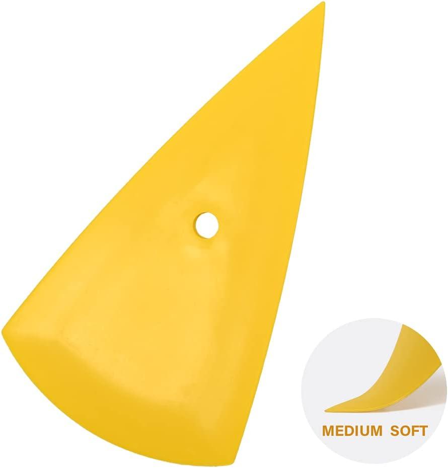 imageNEWISHTOOL 3 PCS Go Corner Contour Squeegee for Vinyl PPF Vinyl Wrap Window Tint Squeegee with Different Hardness Car Tinting Tool Pointed Triangle FineEdge Reach Flexible Plastic Card Scraper