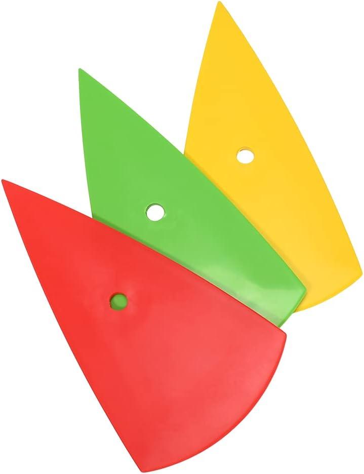 imageNEWISHTOOL 3 PCS Go Corner Contour Squeegee for Vinyl PPF Vinyl Wrap Window Tint Squeegee with Different Hardness Car Tinting Tool Pointed Triangle FineEdge Reach Flexible Plastic Card Scraper