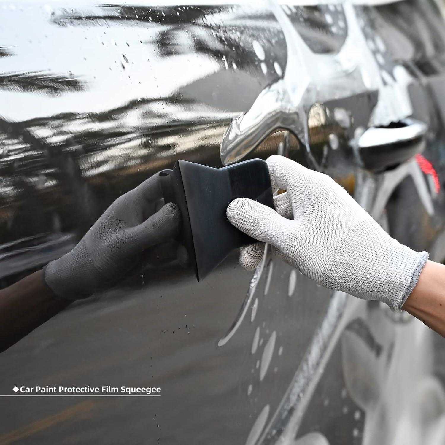 imageNEWISHTOOL 3 PCS PPF Squeegee Kit Small Squeegee for Vinyl TPU Rubber Scraper 80 Durometer BlackVinyl Squeegee for Window Glass Cleaning Car Paint Protection Film Installation Car Wrap PPF ToolsBlack