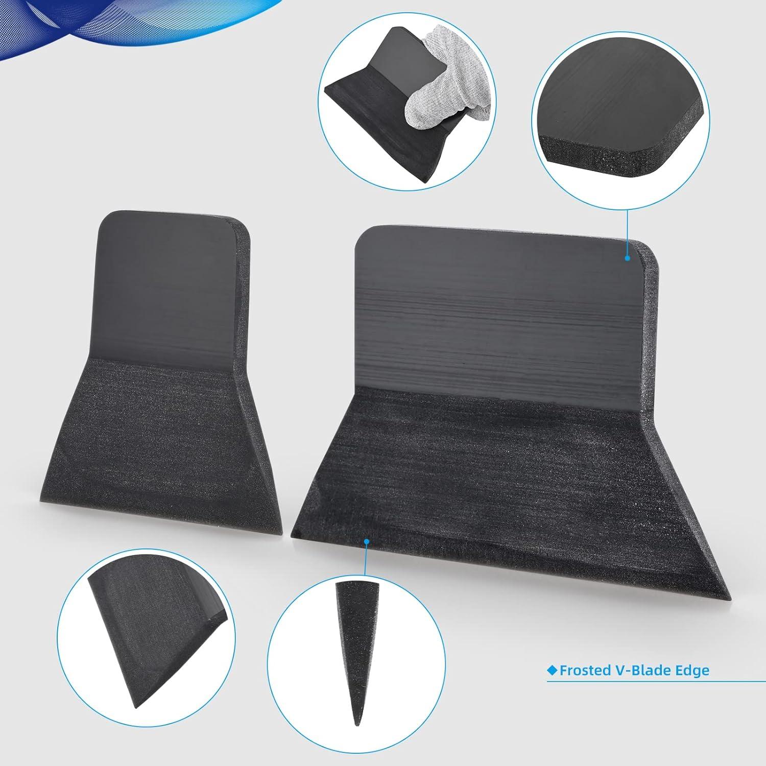 imageNEWISHTOOL 3 PCS PPF Squeegee Kit Small Squeegee for Vinyl TPU Rubber Scraper 80 Durometer BlackVinyl Squeegee for Window Glass Cleaning Car Paint Protection Film Installation Car Wrap PPF ToolsBlack