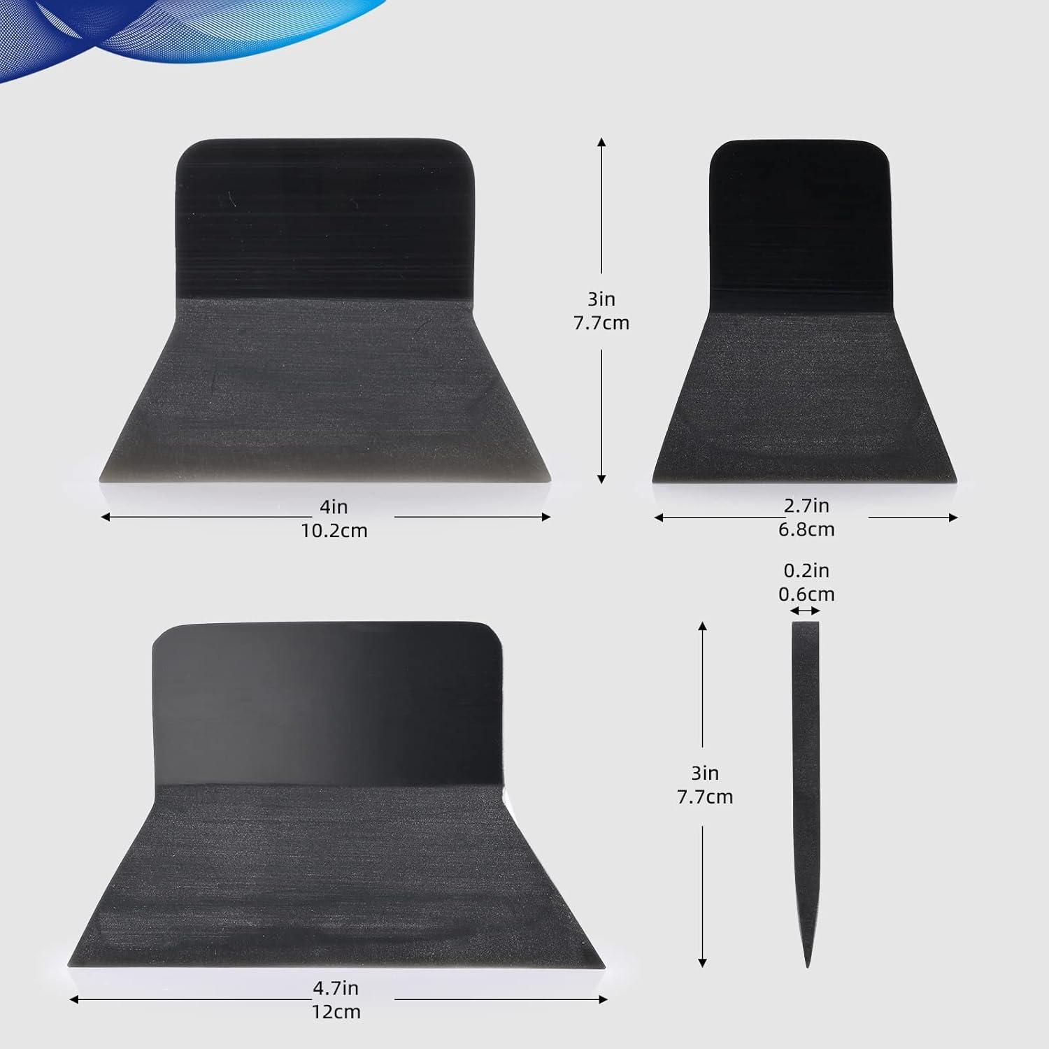 imageNEWISHTOOL 3 PCS PPF Squeegee Kit Small Squeegee for Vinyl TPU Rubber Scraper 80 Durometer BlackVinyl Squeegee for Window Glass Cleaning Car Paint Protection Film Installation Car Wrap PPF ToolsBlack