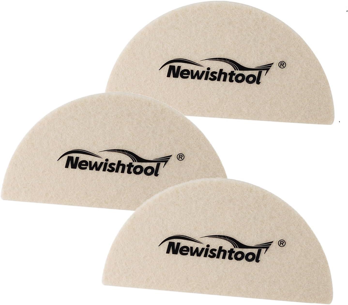 imageNEWISHTOOL 3 PCS Wool Felt Squeegee Window Tint Tools Scratch Free Soft Woolen Squeegee for Vinyl Wrap Glass Tint Film Car Wrapping PPF Installation