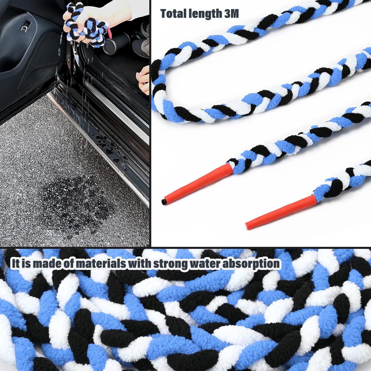 imageNEWISHTOOL 300 cm Vehicle Windshield Cleaning Water Absorbing Rope Strand Rope Windshield Rope Window Tint Abosorbent Installation Tool Car Rear Window Tinting Absorbent Dry Tool