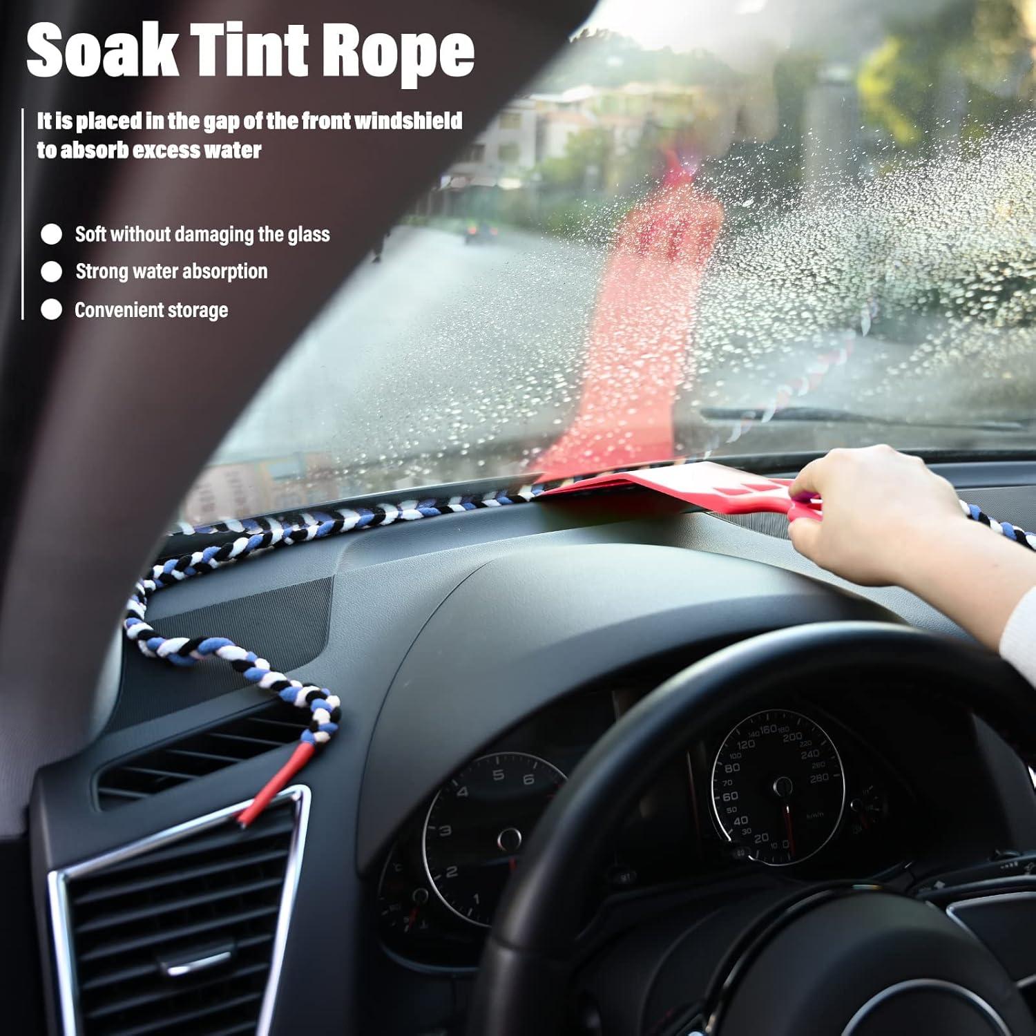 imageNEWISHTOOL 300 cm Vehicle Windshield Cleaning Water Absorbing Rope Strand Rope Windshield Rope Window Tint Abosorbent Installation Tool Car Rear Window Tinting Absorbent Dry Tool