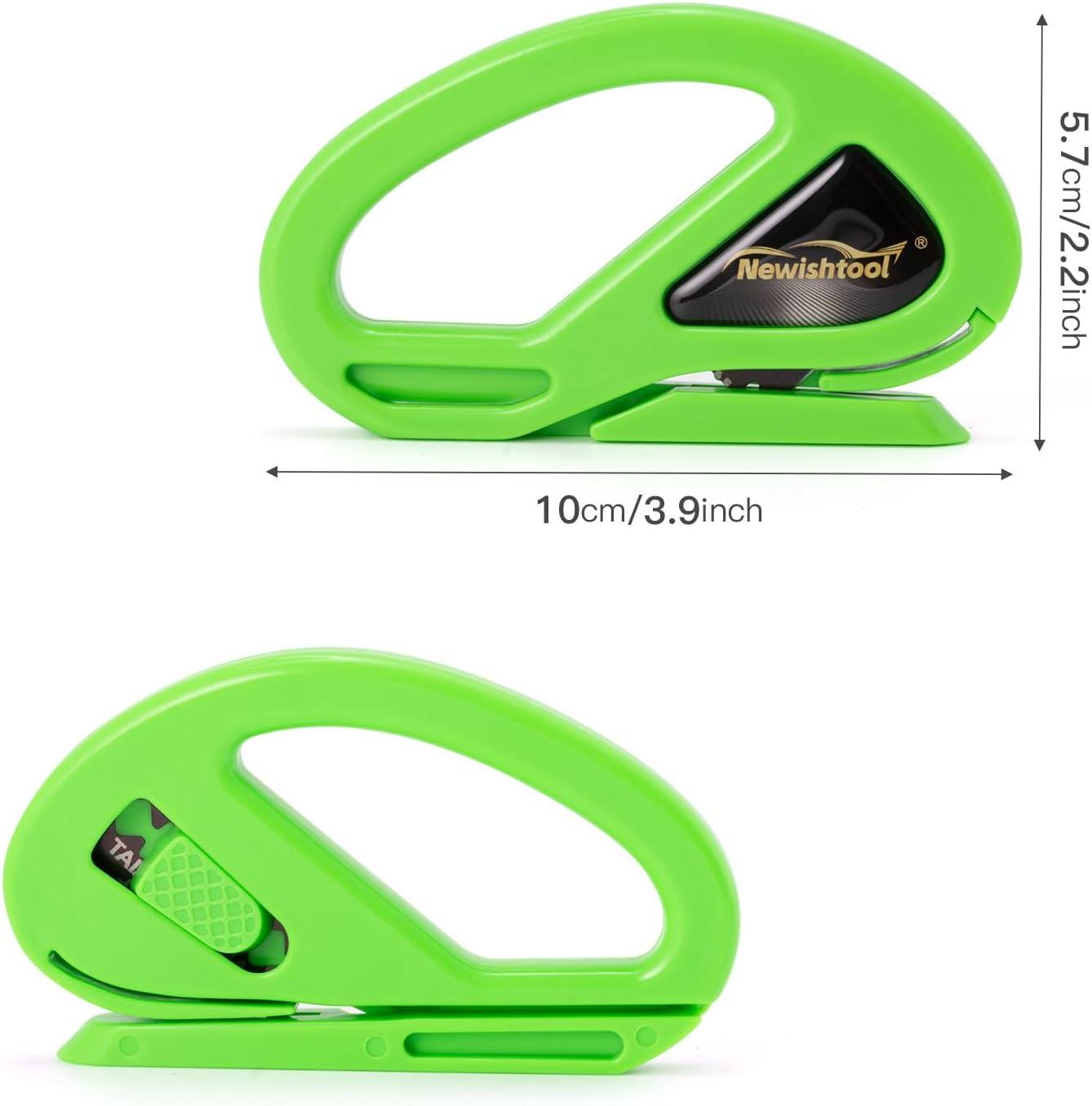 imageNEWISHTOOL 4 Pack Blue Wrap Cutter Wrapping Paper Cutter Safety Knife for Cutting Wrap Papers Craft Paper 2 Types Sliding Cut Tool Paper Slitter KnifeGreen2 Pcs