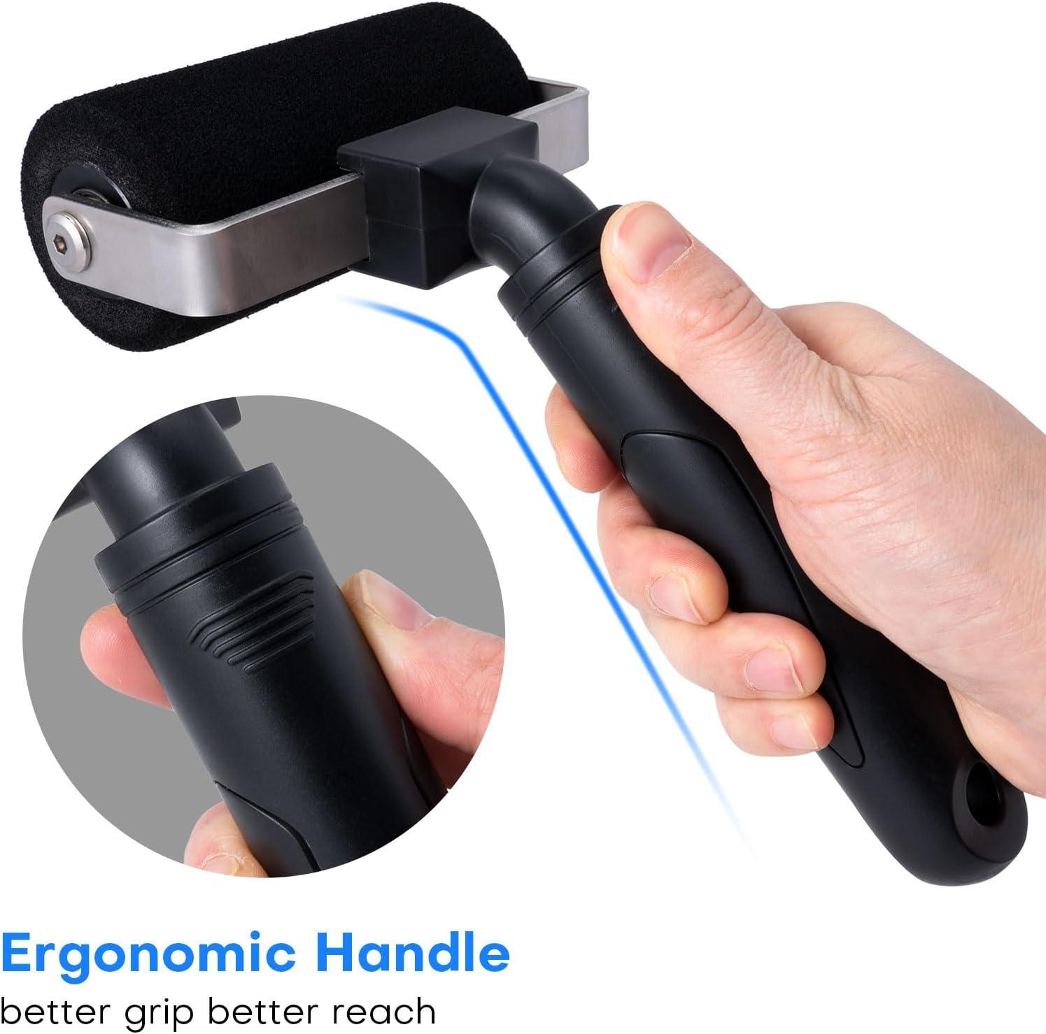 imageNEWISHTOOL 4Inch Sponge Seam Roller Rivet Roller for Vinyl Wrap 2 Pack Foam Roller Car Wrapping Applicator Tools for Rolling Over Rough Textured Uneven Surfaces Scratch Free Film Roll Tools