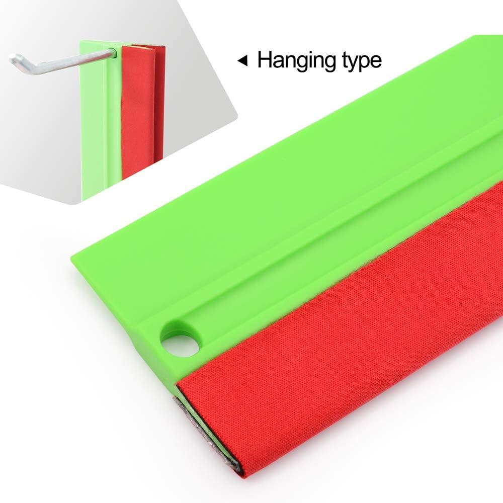 imageNEWISHTOOL 5 Inch Big Buffer Felt Squeegee for Vinyl Sensitive Materials Tinting Film Wrap Application Wallpaper Smoothing Sticker Decals Installation 5 PCS ScratchFree Soft Plastic Card Scraper Tool