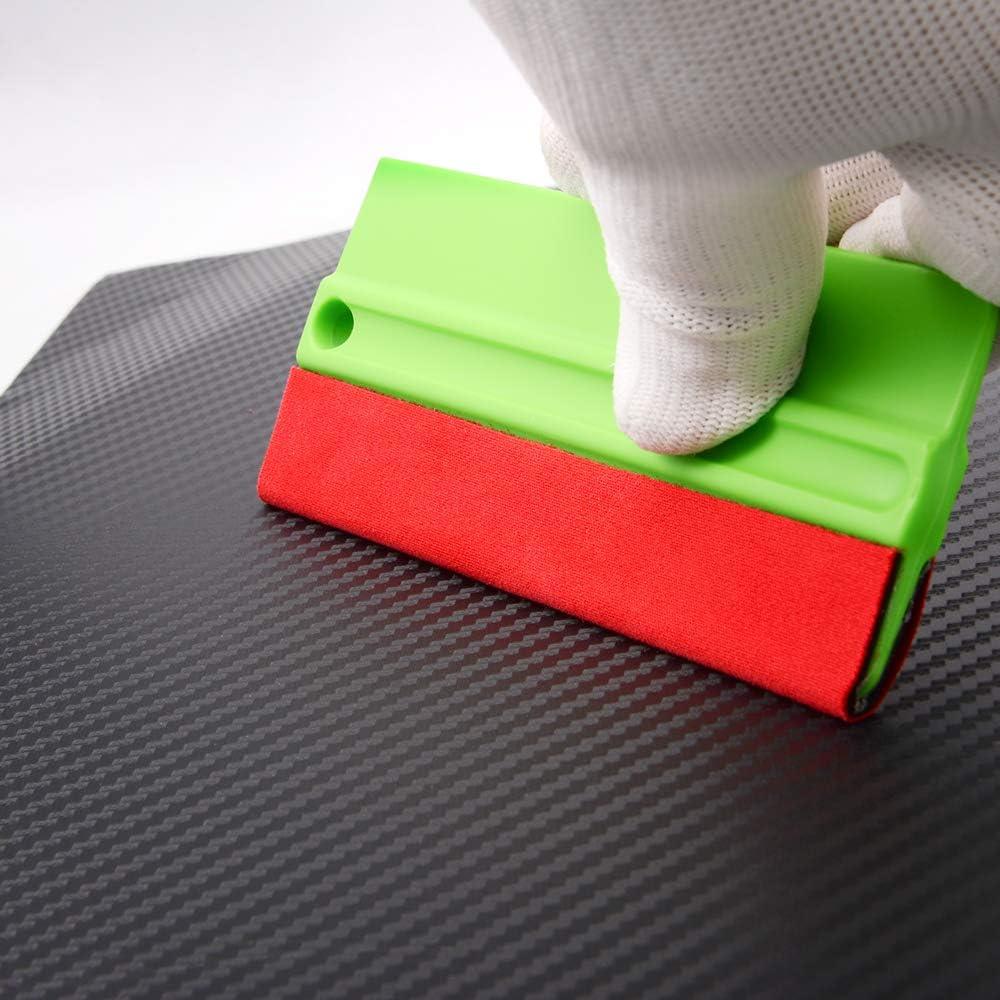 imageNEWISHTOOL 5 Inch Big Buffer Felt Squeegee for Vinyl Sensitive Materials Tinting Film Wrap Application Wallpaper Smoothing Sticker Decals Installation 5 PCS ScratchFree Soft Plastic Card Scraper Tool