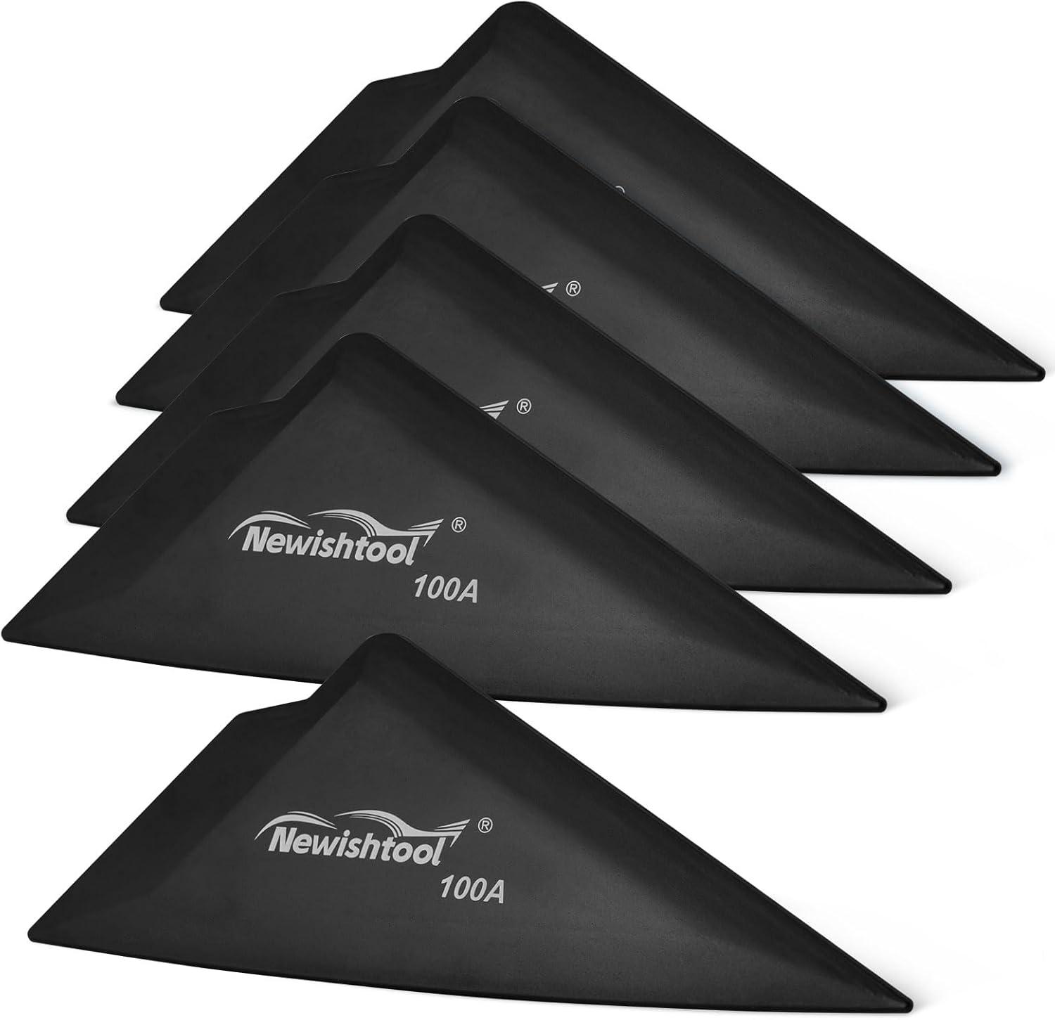 imageNEWISHTOOL 5Pack Window Tint Tools Triangle Squeegee 100A Hardness Black Corner Tool With MultiEdge for PPF Car Wrapping Film ApplicationBlack100a