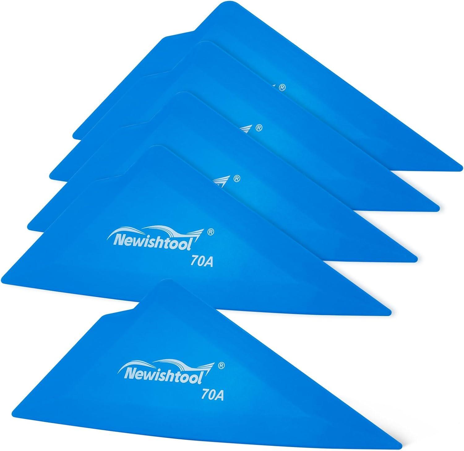 imageNEWISHTOOL 5Pack Window Tint Tools Triangle Squeegee 100A Hardness Black Corner Tool With MultiEdge for PPF Car Wrapping Film ApplicationBlue70a