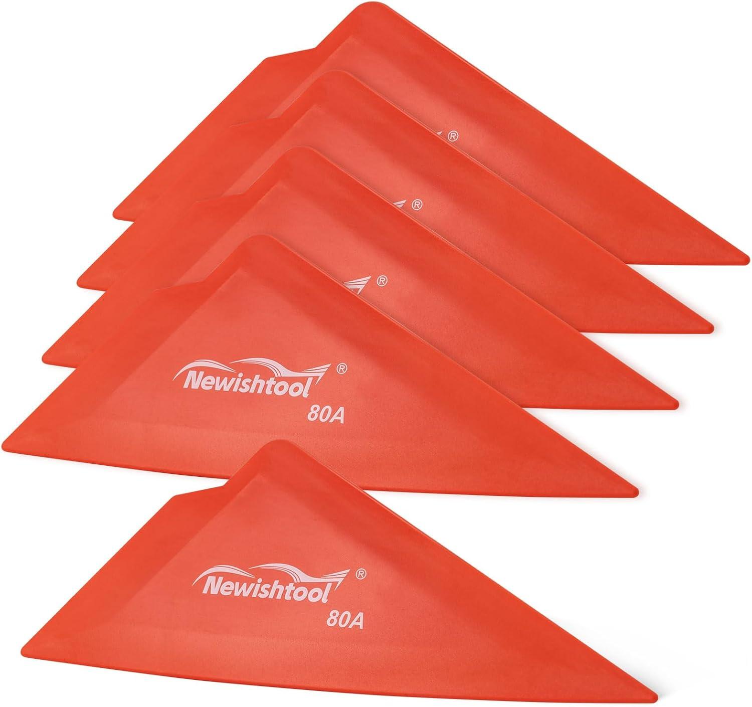 imageNEWISHTOOL 5Pack Window Tint Tools Triangle Squeegee 100A Hardness Black Corner Tool With MultiEdge for PPF Car Wrapping Film ApplicationRed80a