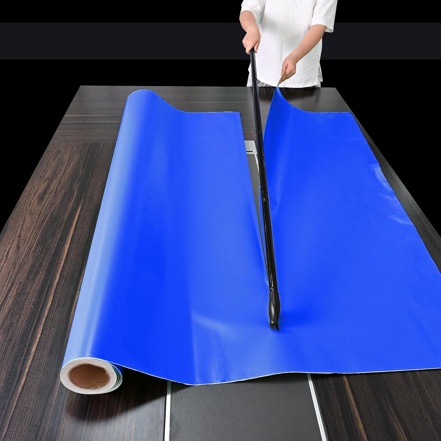 imageNEWISHTOOL 63 INCH Long Reach Vinyl Cutter with Straight Cutting Guide 4 Sections Adjustable Handle Poles 10 PCS Thick Razor Blades and a Spare Head Knife for Thin Materials Paper Film Banner Cuts