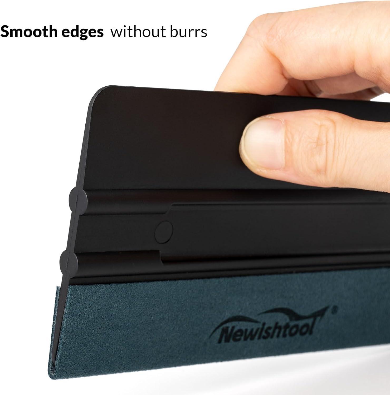 imageNEWISHTOOL 7 In 1 Vinyl Squeegee Tool Different Sizes Plastic Scraper Cards with Micro Fiber Suede Felt Edge Felt Squeegee Set for Wallpaper Smoothing Car Wrapping Window Tinting and PPF Installing3 Pcsblack