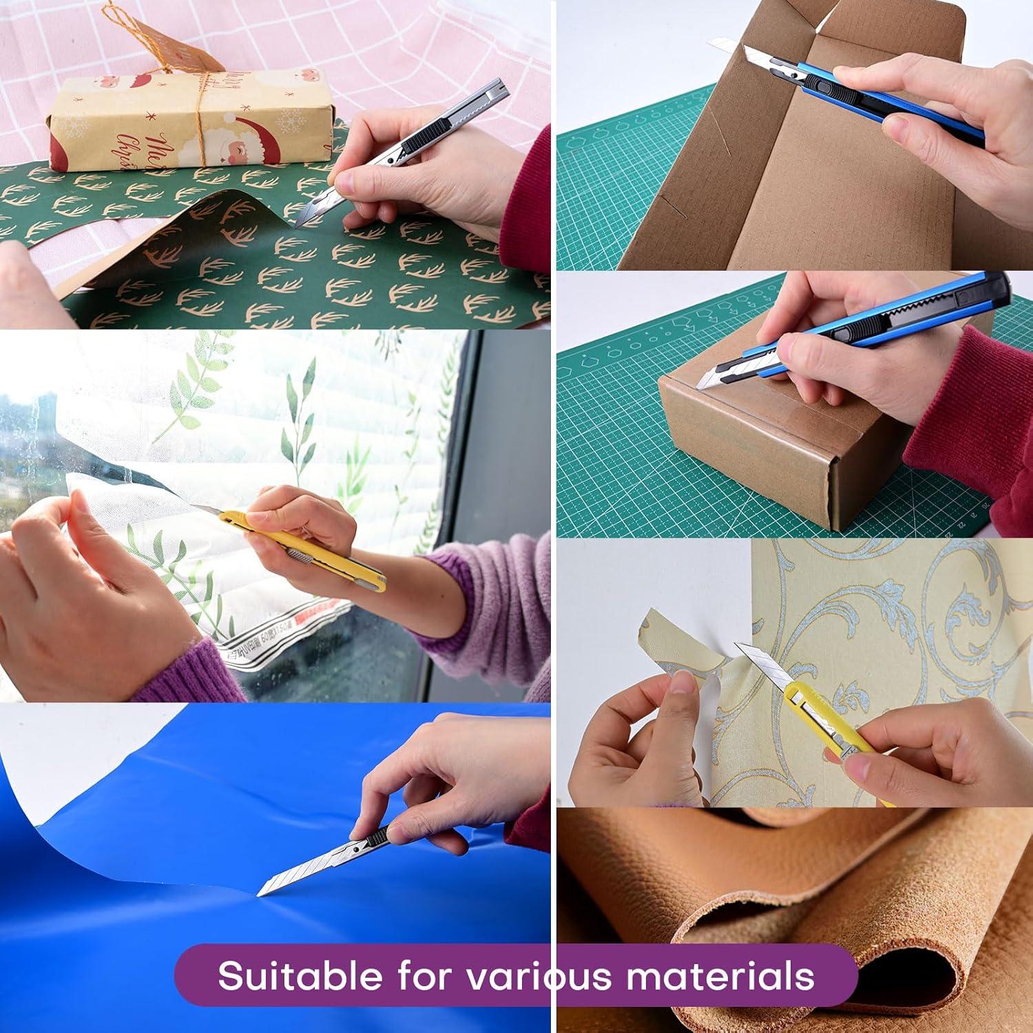 imageNEWISHTOOL 9mm Stainless Steel Blade 30 Degree Snap Off Blades 100 PCS Replacement Blades Spare Knife Refills for Utility Knife Box Cutter Office Home Art Craft Wallpaper Cutting Tool