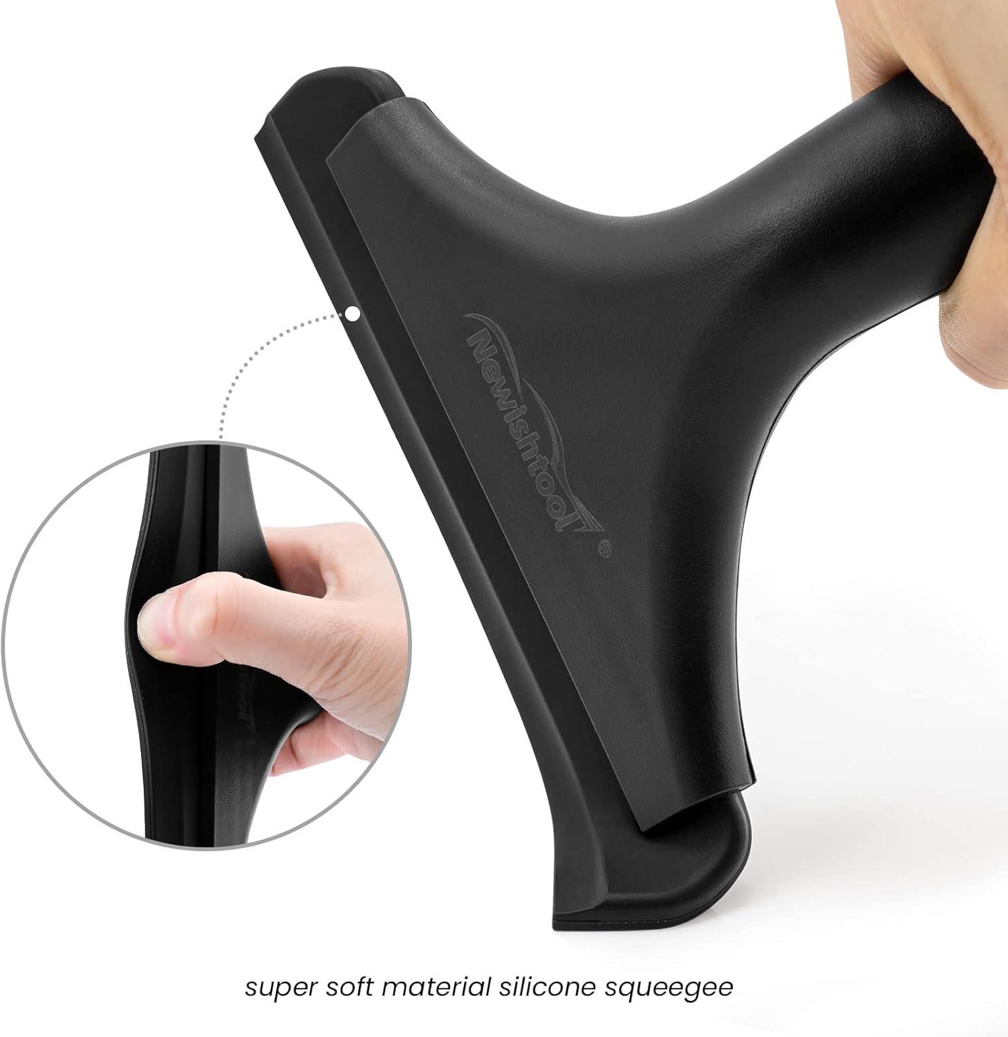 imageNEWISHTOOL AllPurpose Small Silicone Squeegee for Car ampamp Home Cleaning 3 Pack Window Tint Scraper for Car Windshield Shower Bathroom Glass Door WashingAll Black