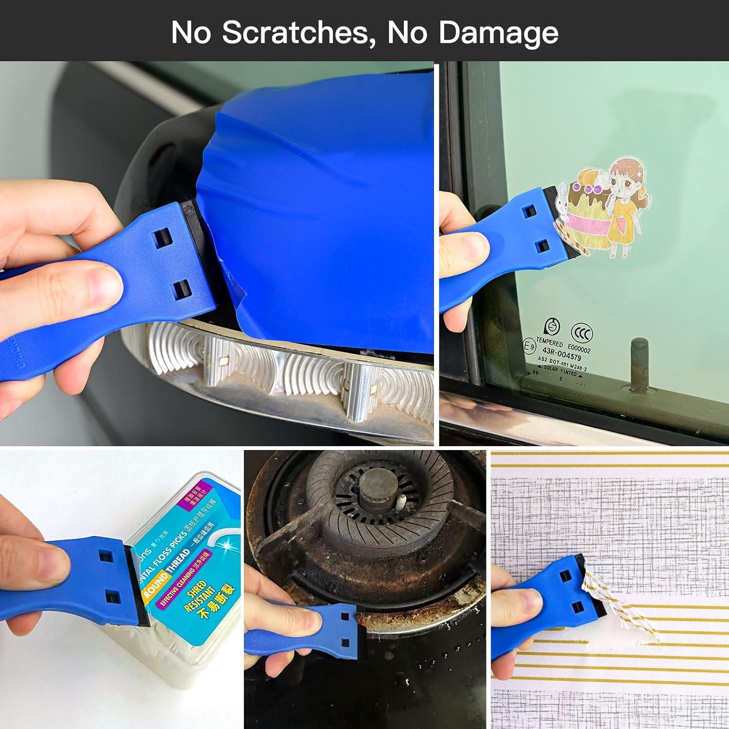 imageNEWISHTOOL Black Plastic Razor Blades 300 PCS Double Edged Replacement for Scraper and Safety Glass Use  15 Inch for Removing Label Decal ampamp AdhesiveBlack