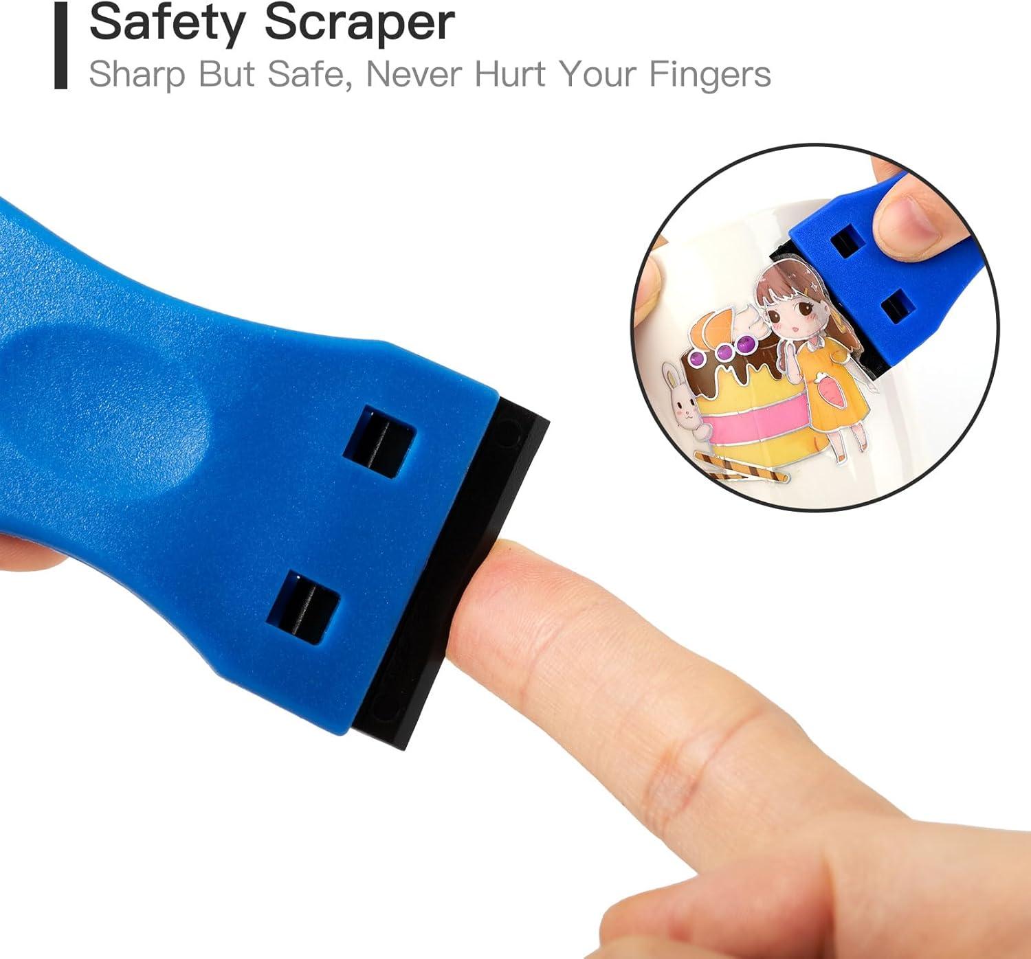 imageNEWISHTOOL Black Plastic Razor Blades 300 PCS Double Edged Replacement for Scraper and Safety Glass Use  15 Inch for Removing Label Decal ampamp AdhesiveBlack