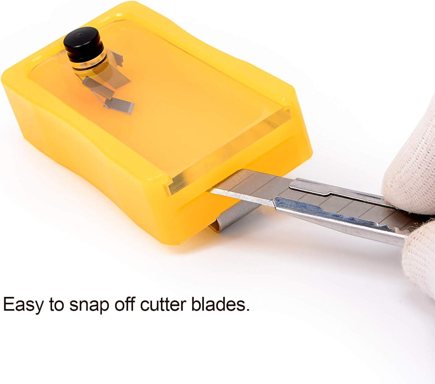 imageNEWISHTOOL Blade Disposal Container Storage Box Safety to Dispose of Most 9mm 18mm Snap Off Utility Knife Blades Portable Plastic Blades Breaker Bank with Magnet and ClipPlastic