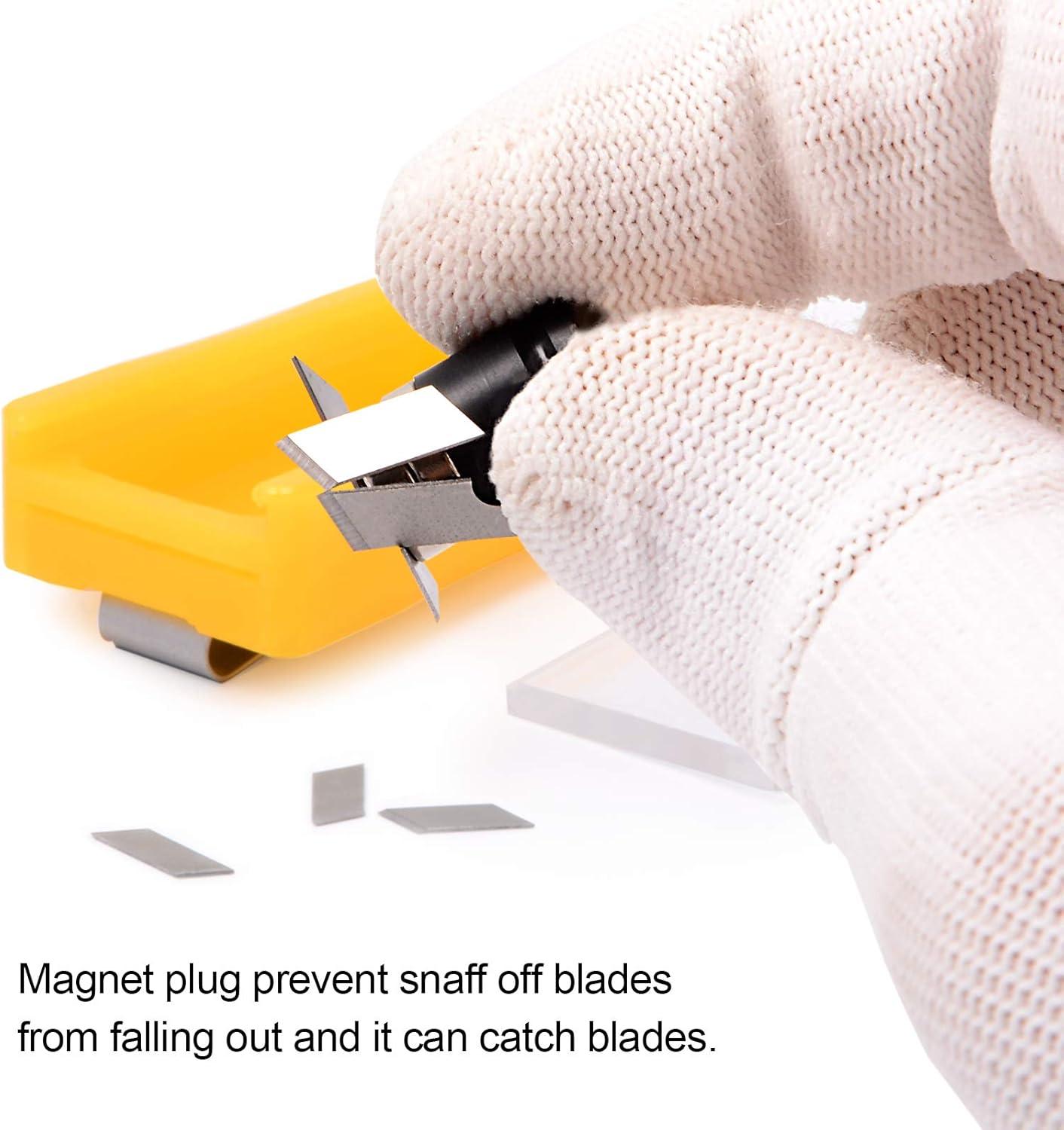 imageNEWISHTOOL Blade Disposal Container Storage Box Safety to Dispose of Most 9mm 18mm Snap Off Utility Knife Blades Portable Plastic Blades Breaker Bank with Magnet and ClipPlastic