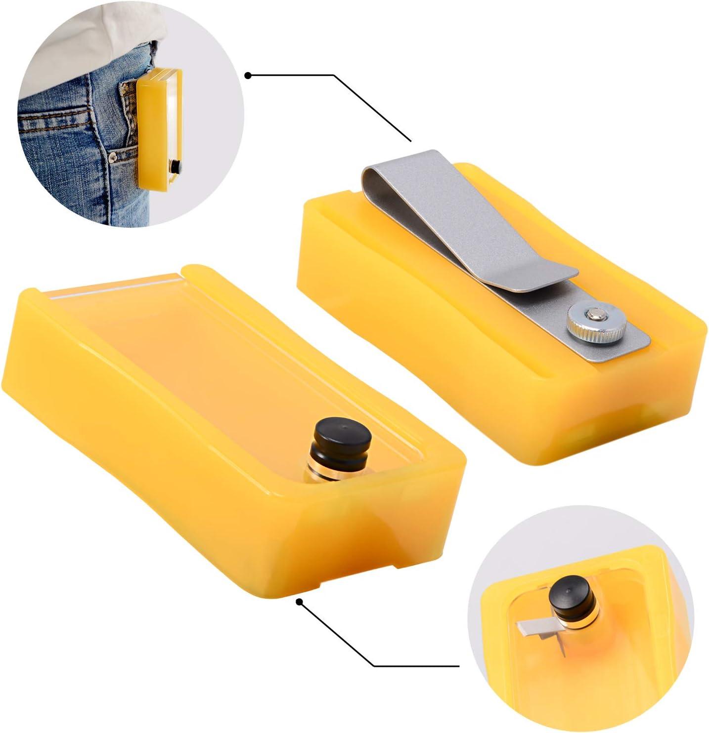 imageNEWISHTOOL Blade Disposal Container Storage Box Safety to Dispose of Most 9mm 18mm Snap Off Utility Knife Blades Portable Plastic Blades Breaker Bank with Magnet and ClipPlastic