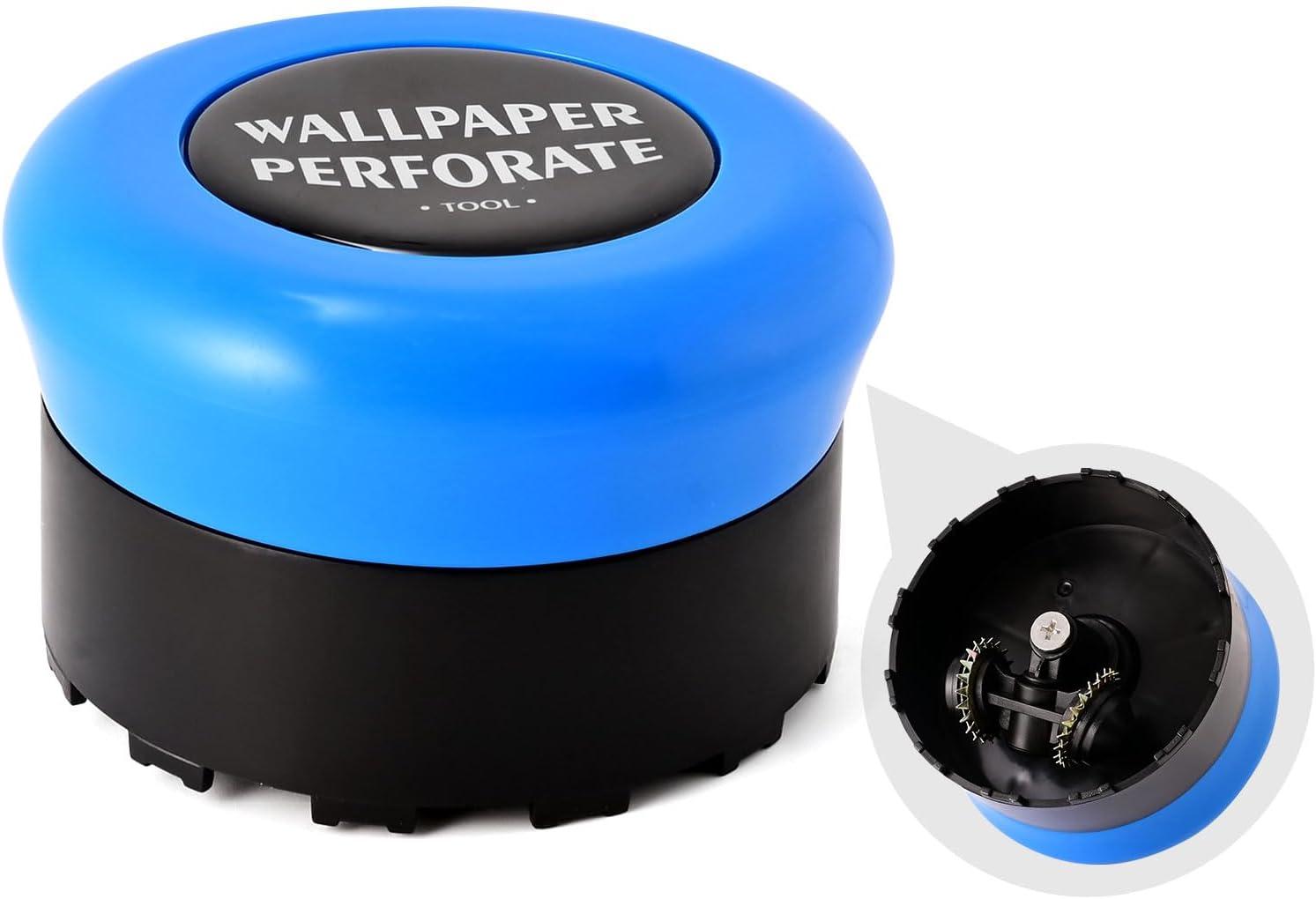 imageNEWISHTOOL Blue Wallpaper Perforating Tool Wall Paper Stripper Removal Scoring Tool Wallpaper Perforator and Scorer Remover Tool Wallcovering Separating Cutter Wheel Tool