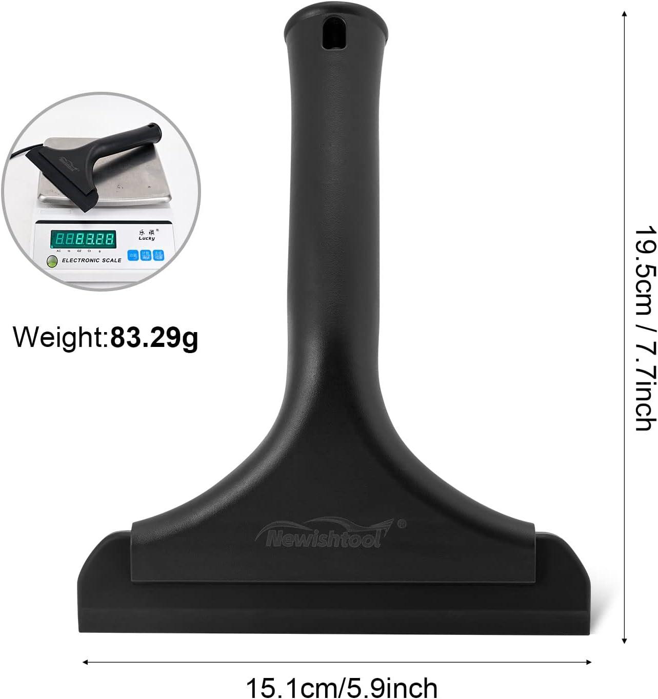 imageNEWISHTOOL Car Glass Small Window Squeegee Auto Water Blade Side Mirror Water Wiper Shower Squeegee for Glass Doors 59quot Blade 75quot Long Handle Silicone Squeegee 3 Pack3 Colorsseta