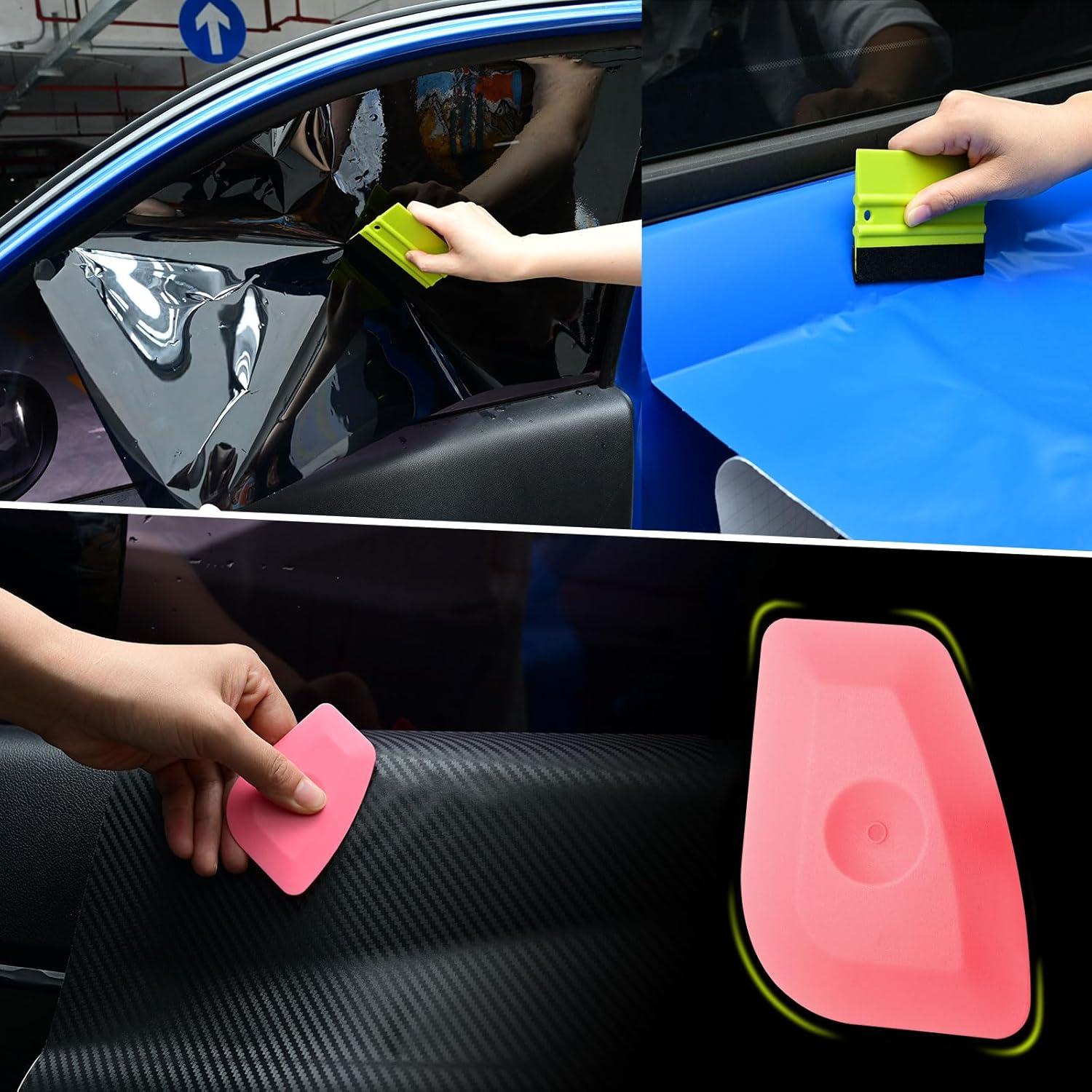 imageNEWISHTOOL Car Tint Kit Window Tinting Tools for WindshieldRear Glass Film Install and Clean  Includes Bulldozer Squeegee Felt Squeegee Window Scraper Small PPF Utility Knife Vinyl Wrap Cutter